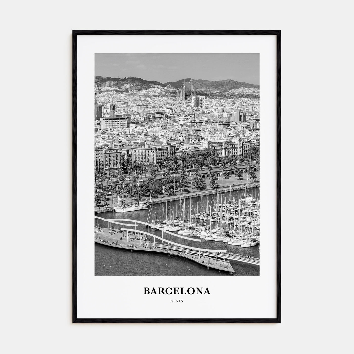 Barcelona Portrait B&W No 3 Poster