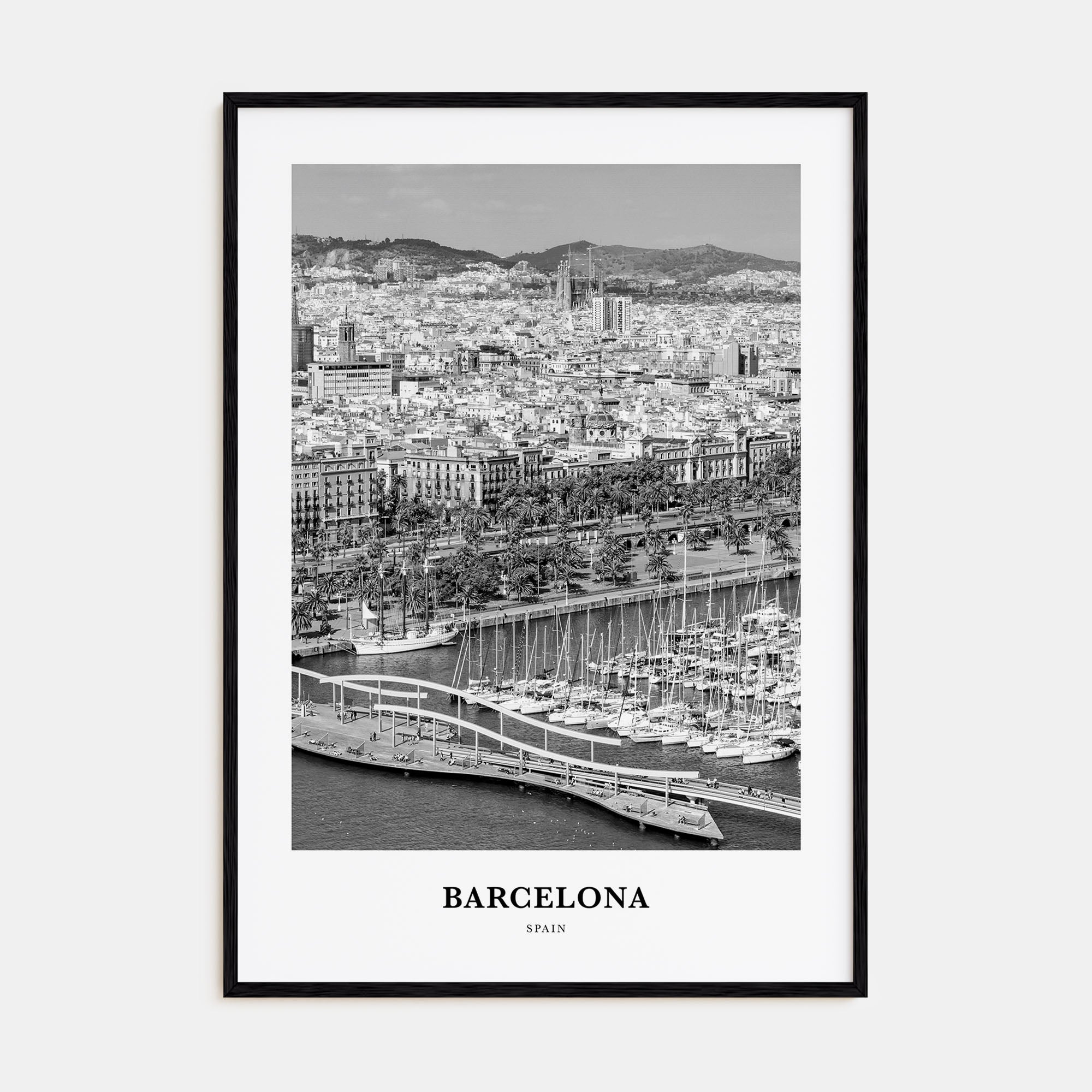 Barcelona Portrait B&W No 3 Poster