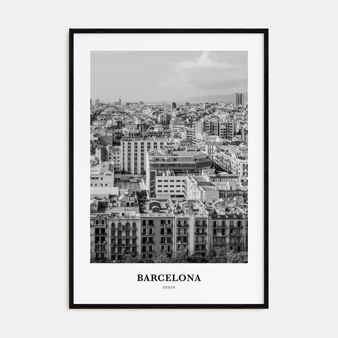 Barcelona Portrait B&W No 4 Poster