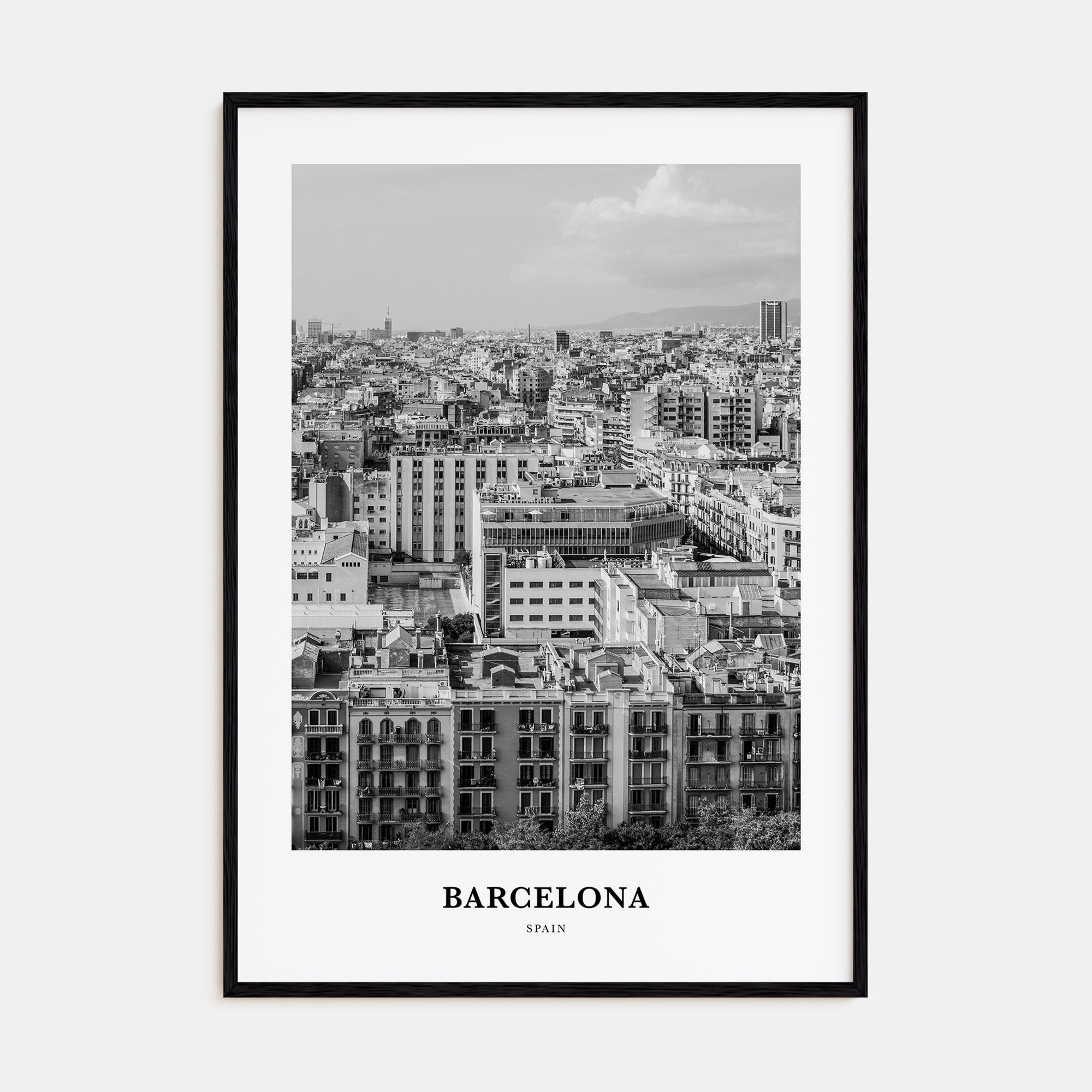 Barcelona Portrait B&W No 4 Poster