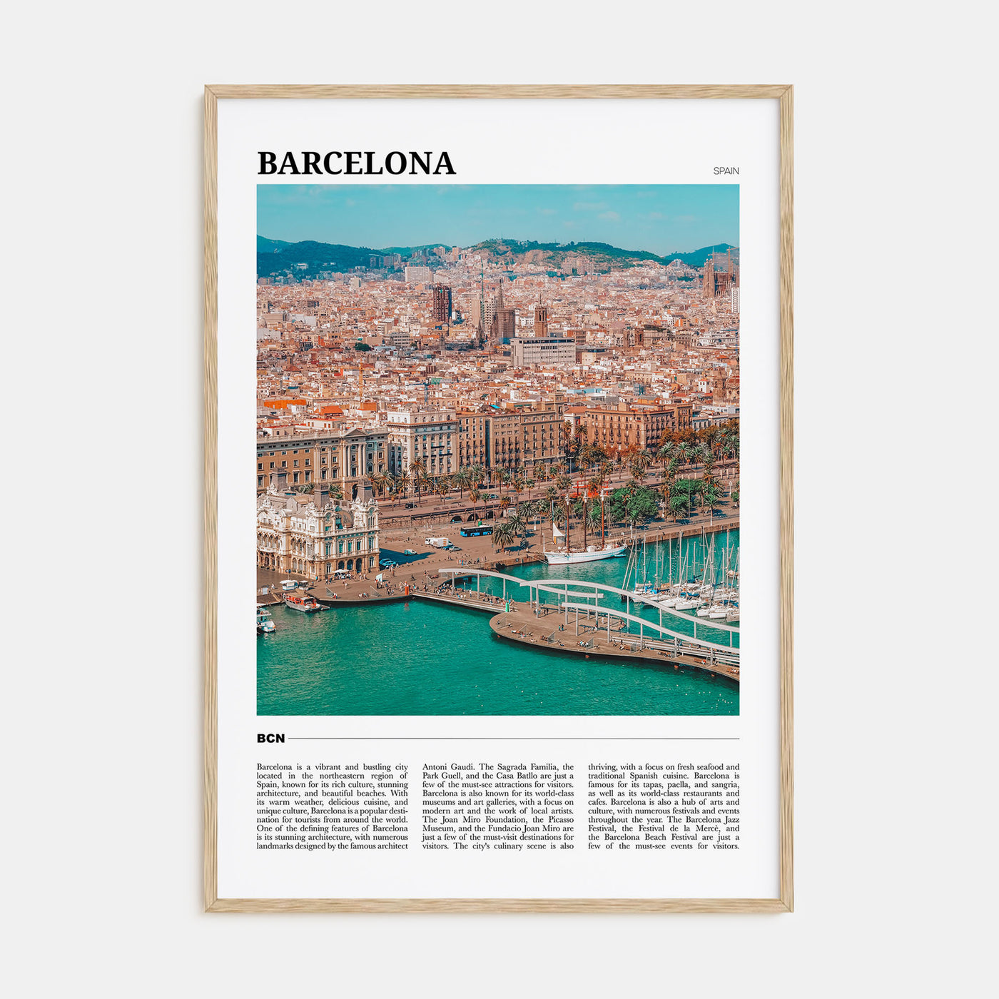 Barcelona Travel Color Poster