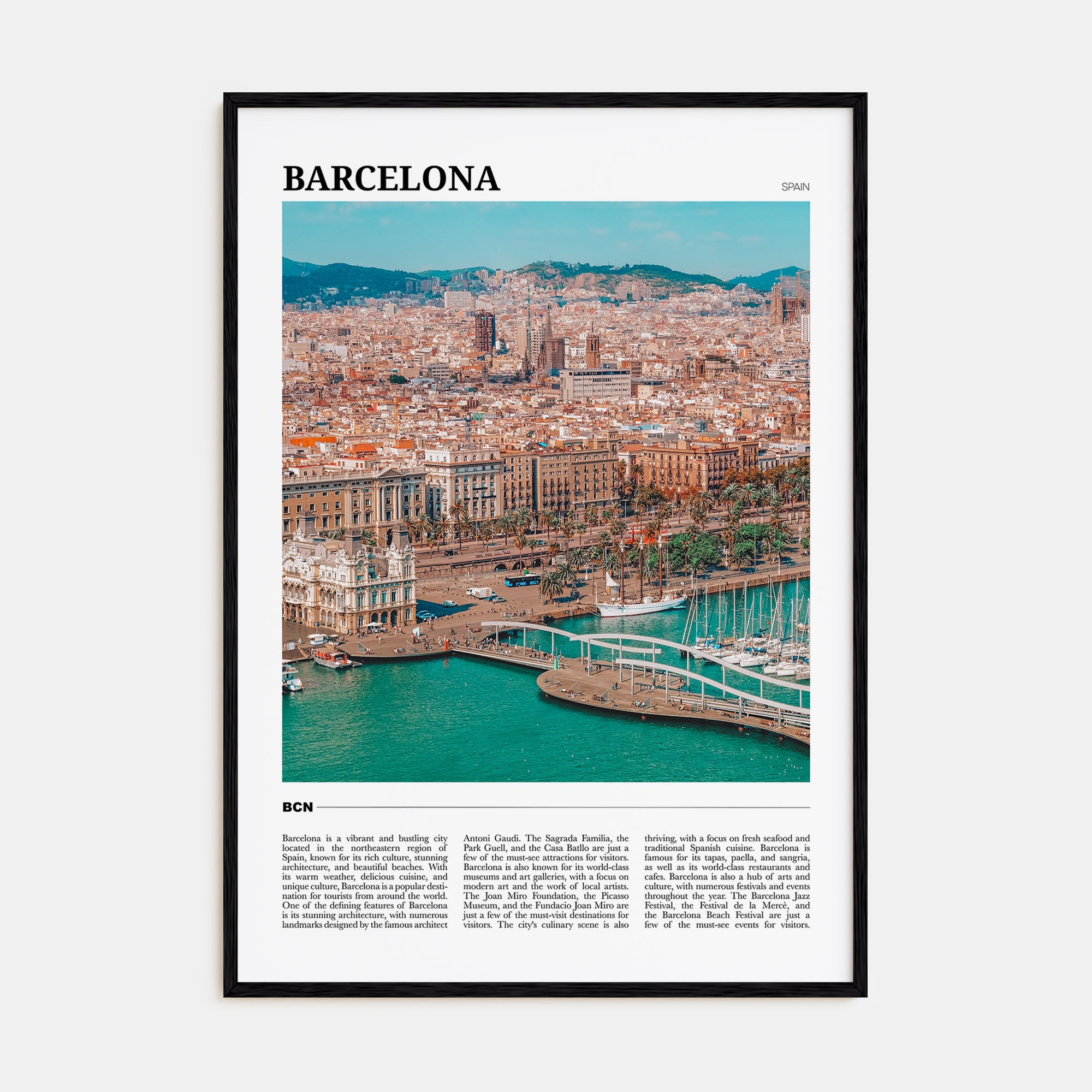 Barcelona Travel Color Poster