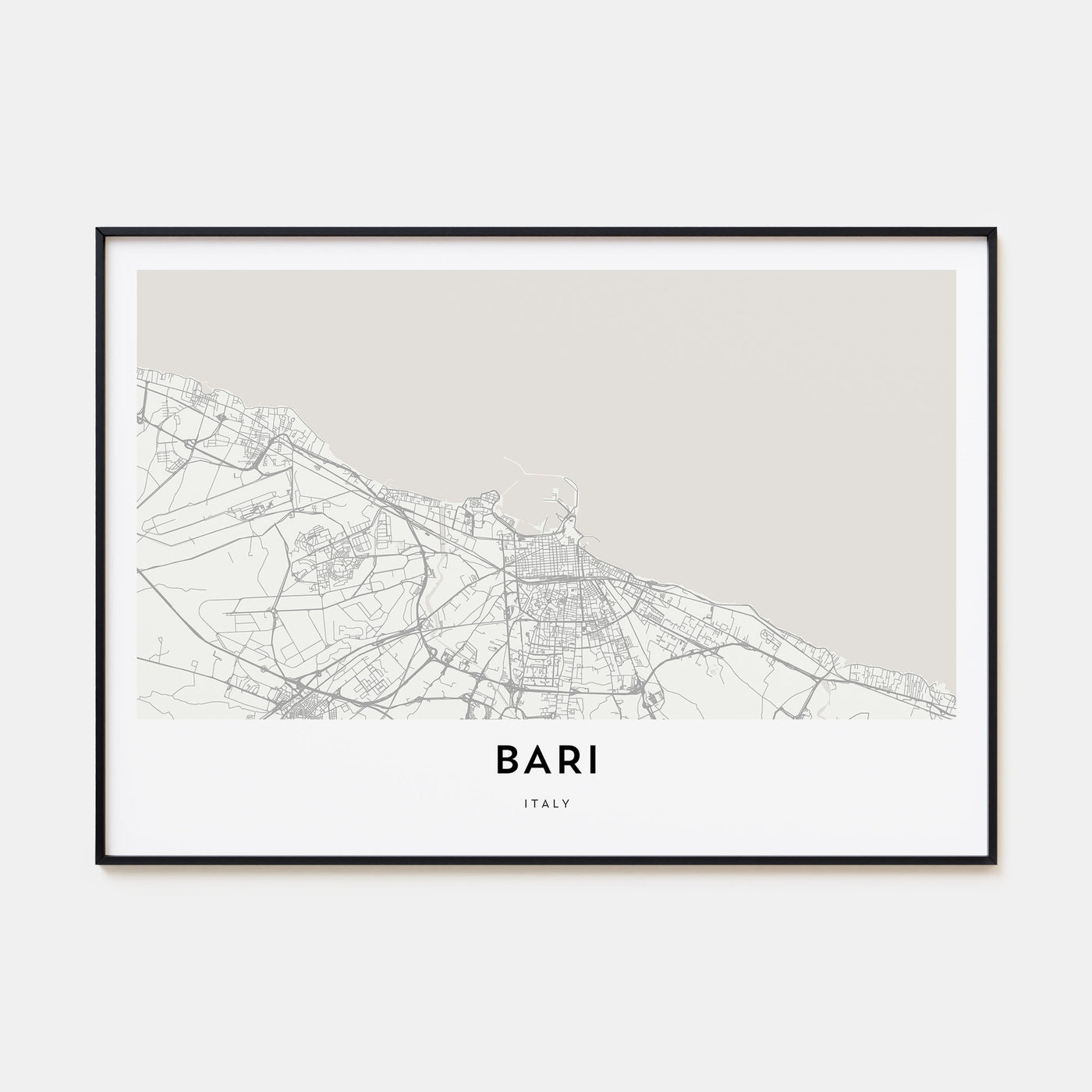 Bari Map Landscape Poster