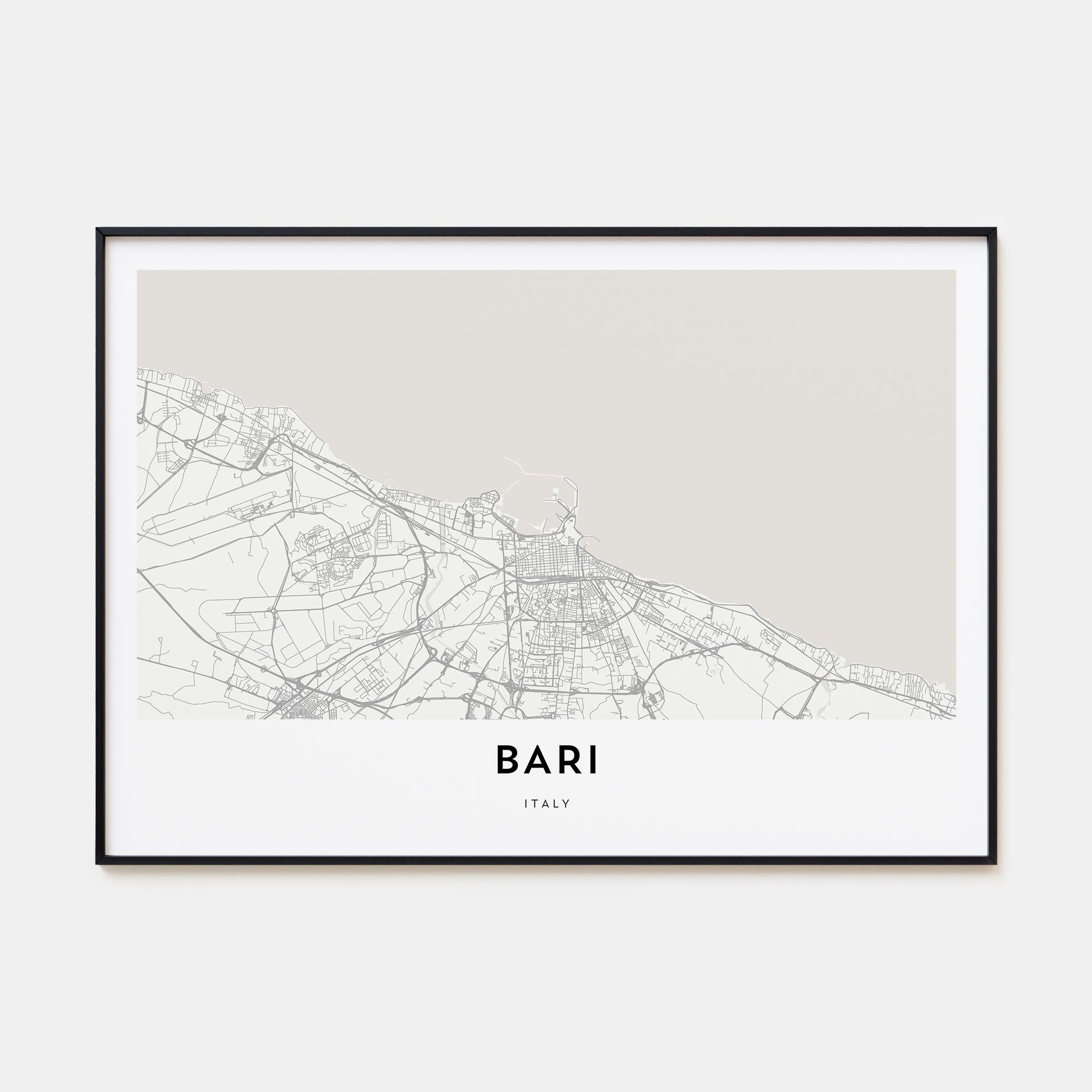 Bari Map Landscape Poster