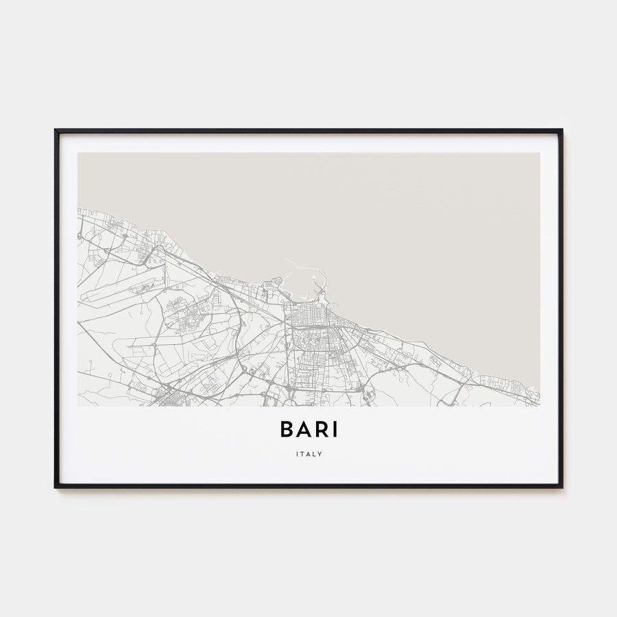 Bari Map Landscape Poster