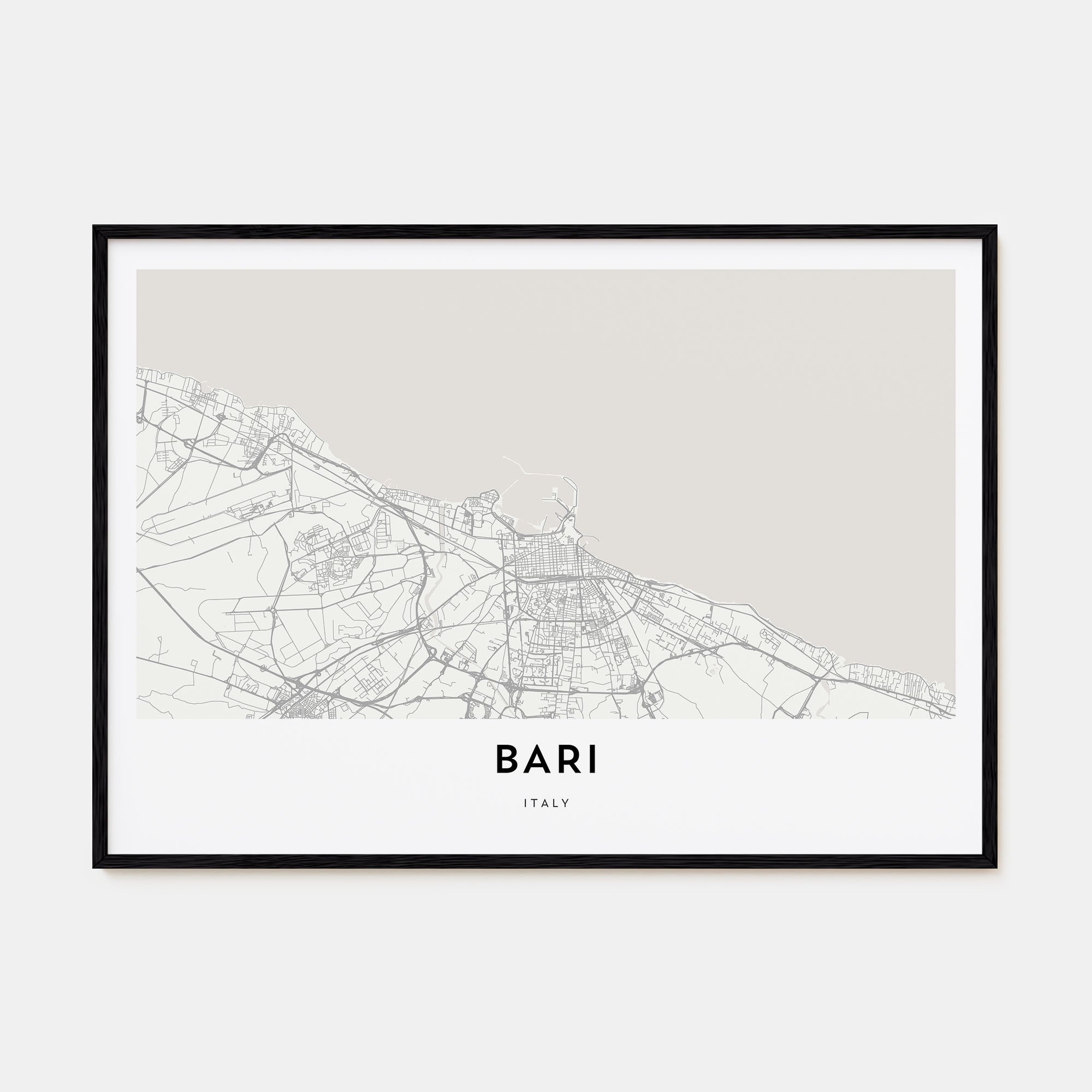 Bari Map Landscape Poster