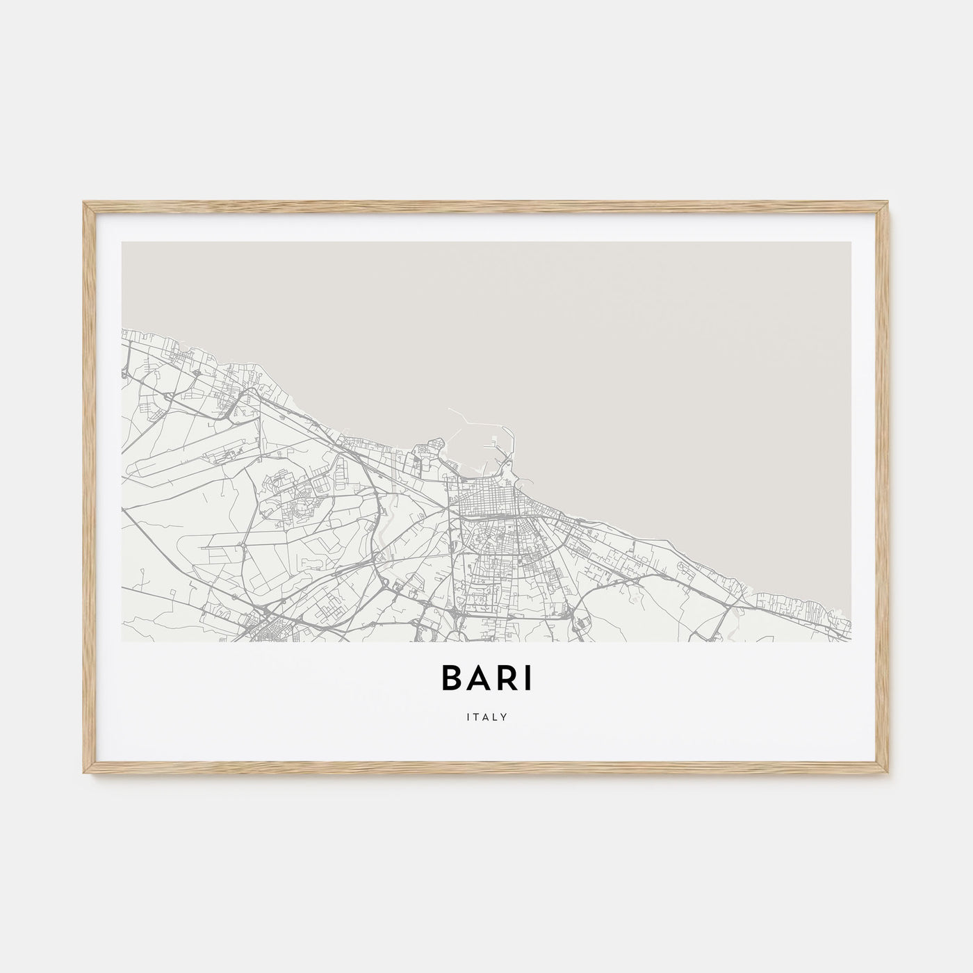 Bari Map Landscape Poster