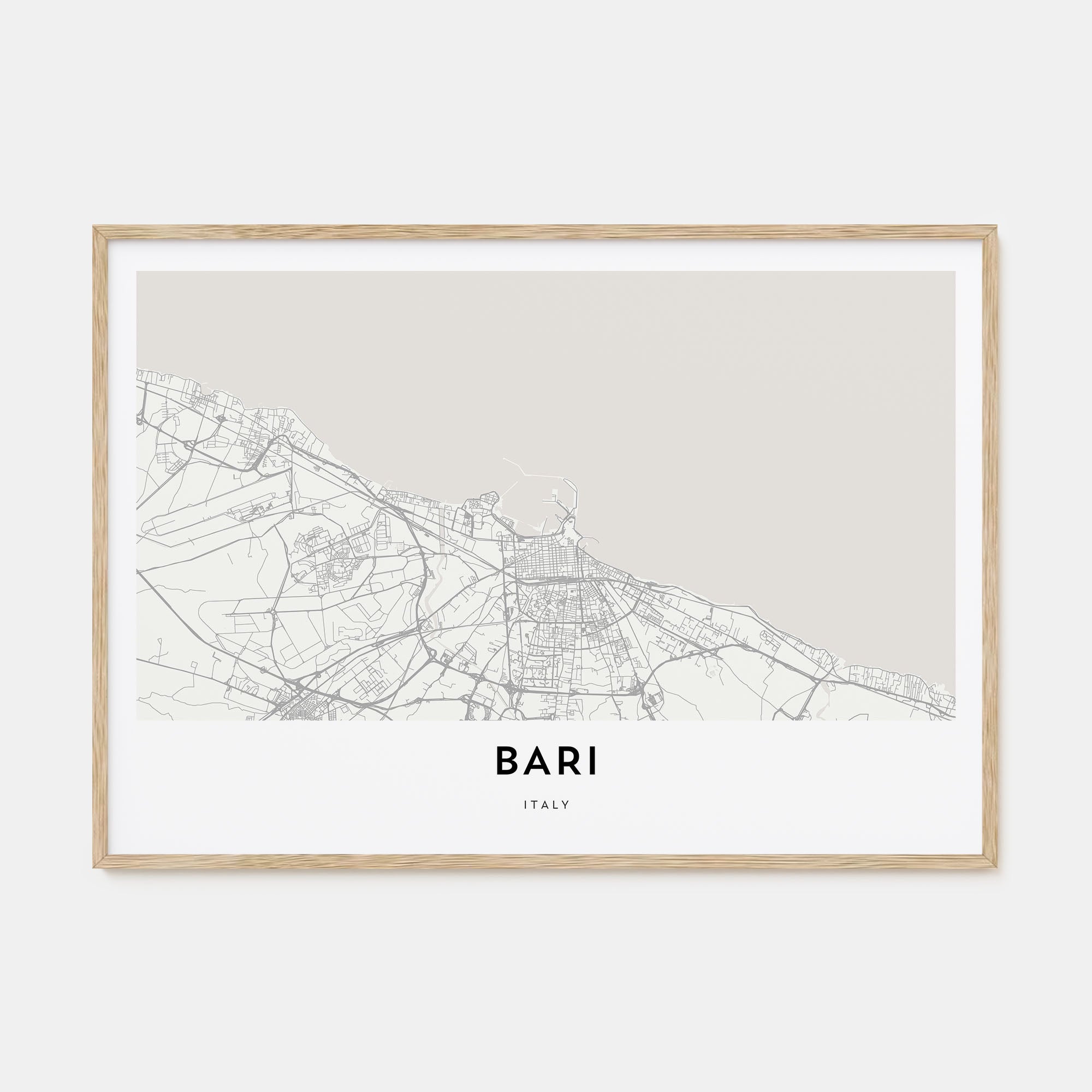 Bari Map Landscape Poster