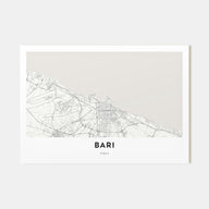 Bari Map Landscape Poster