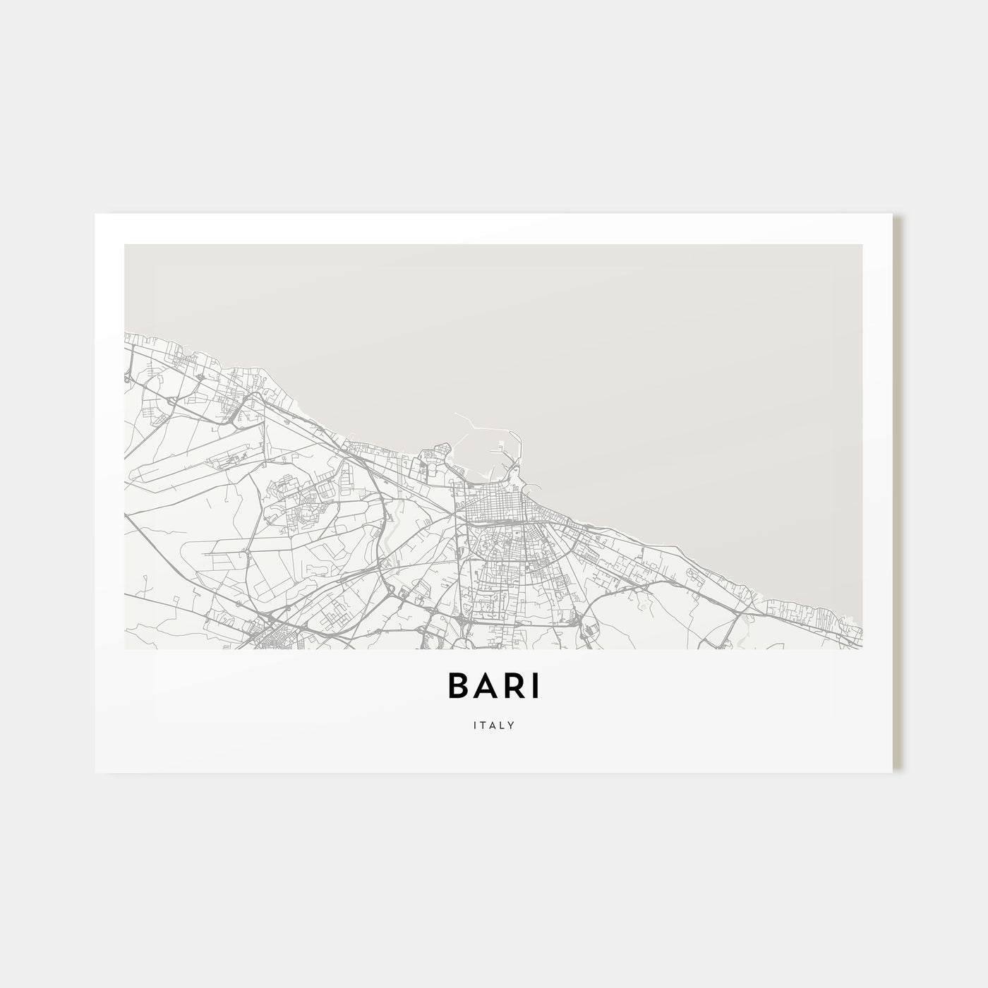 Bari Map Landscape Poster