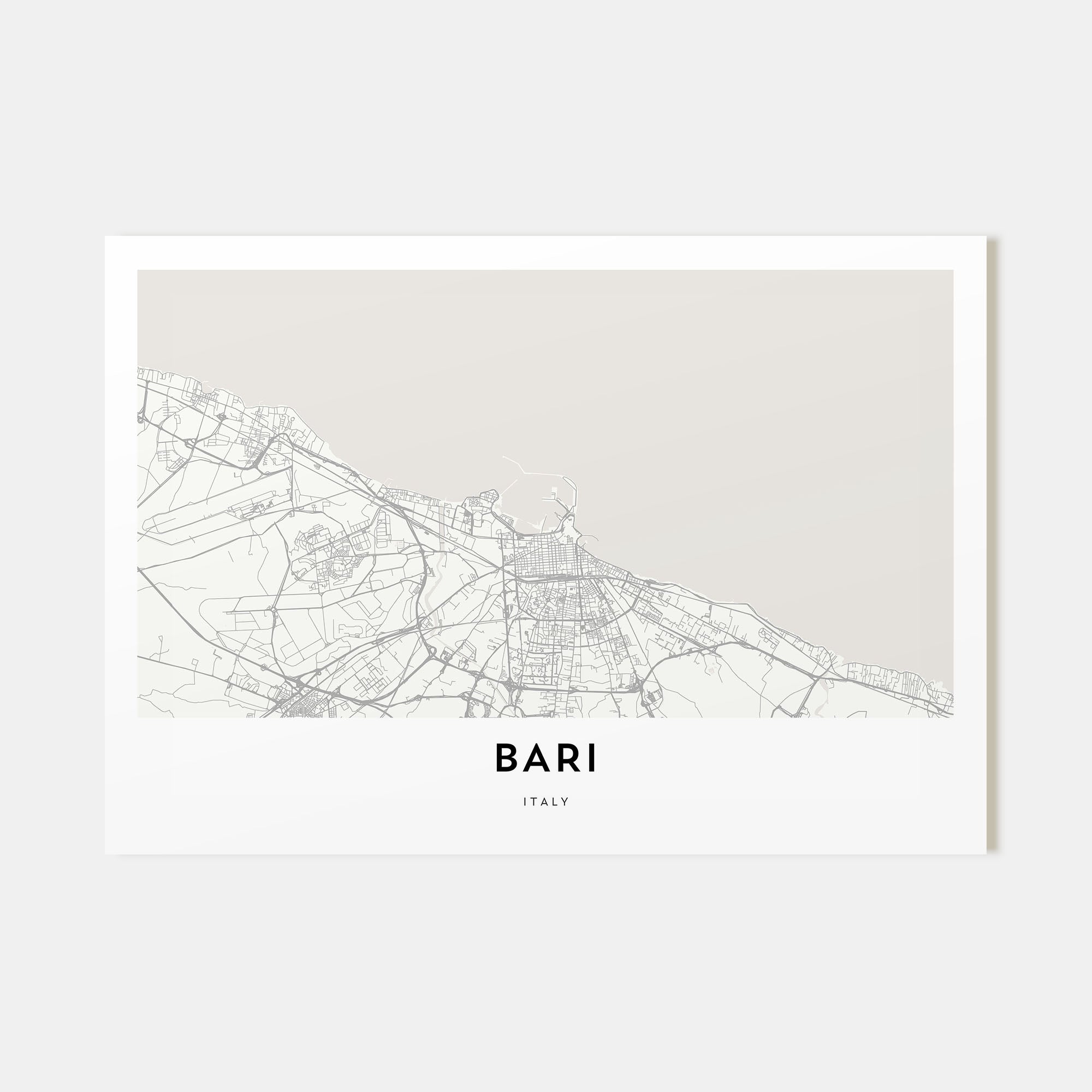 Bari Map Landscape Poster