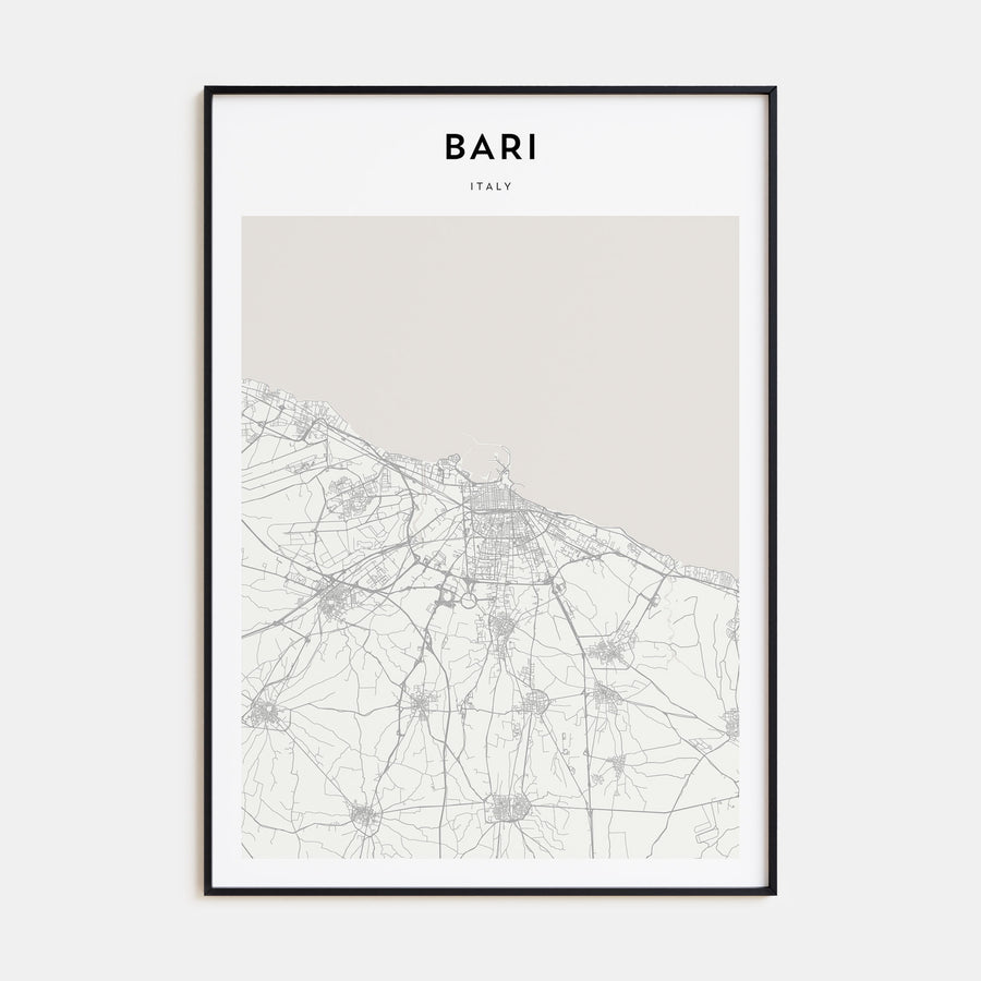 Bari Map Portrait Poster