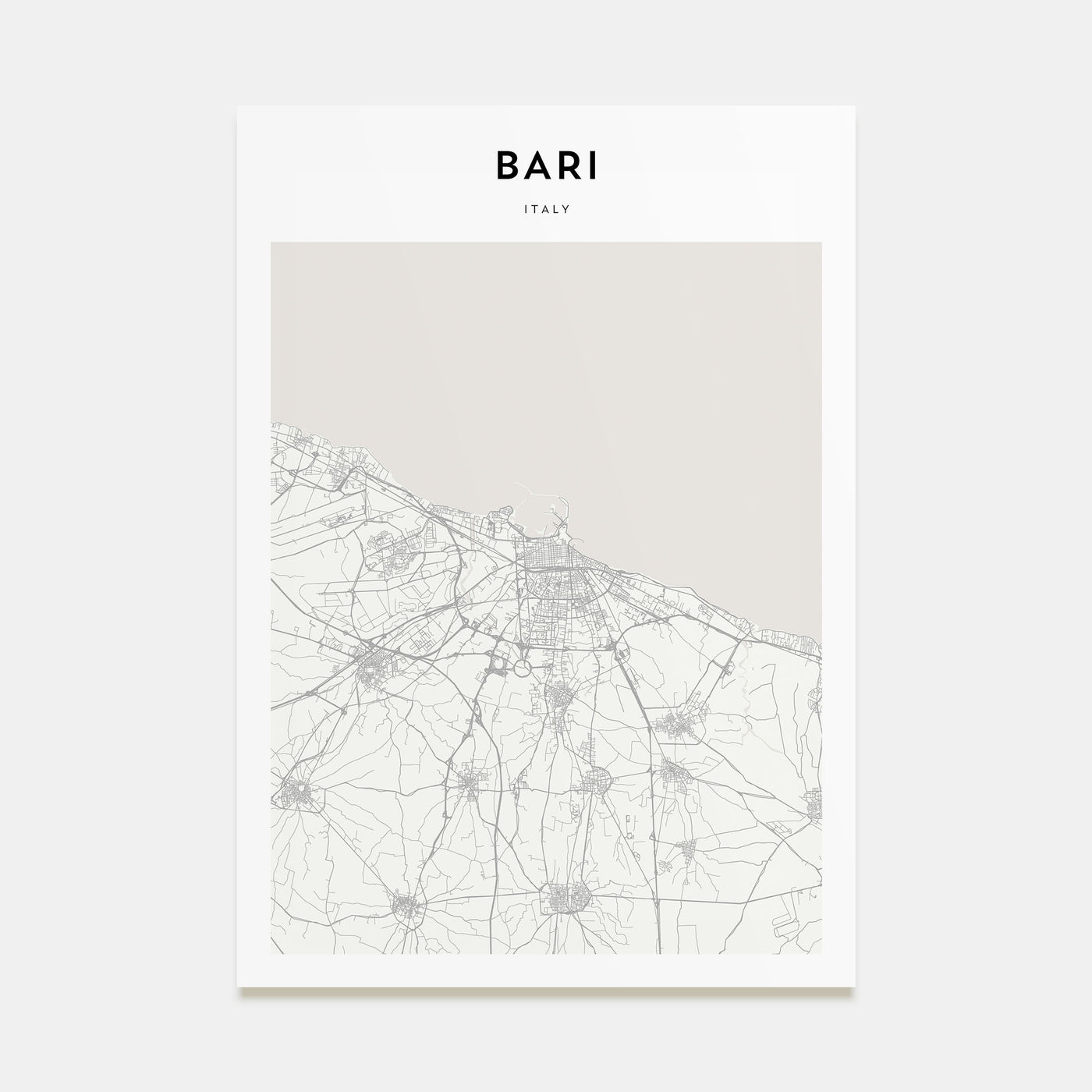 Bari Map Portrait Poster