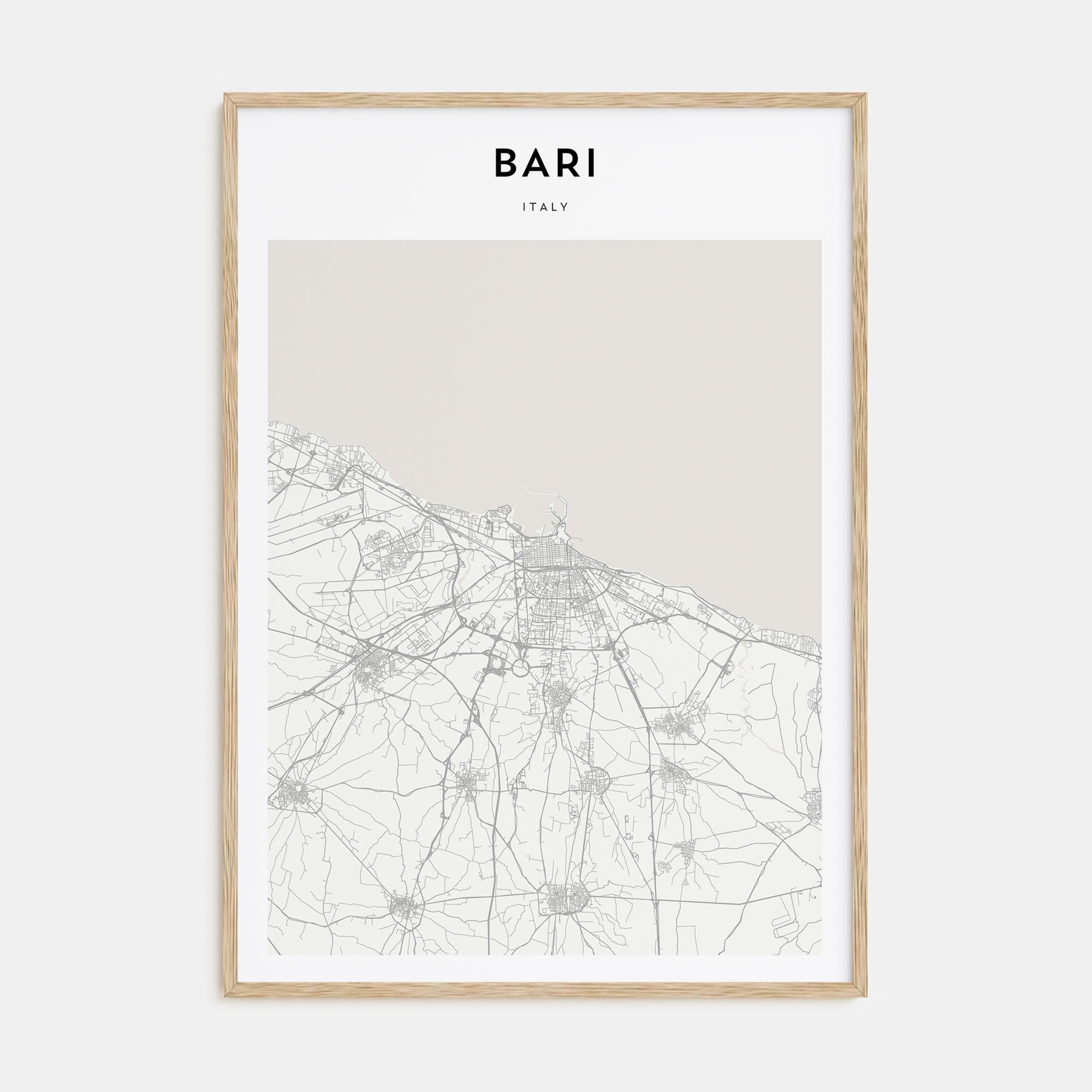 Bari Map Portrait Poster