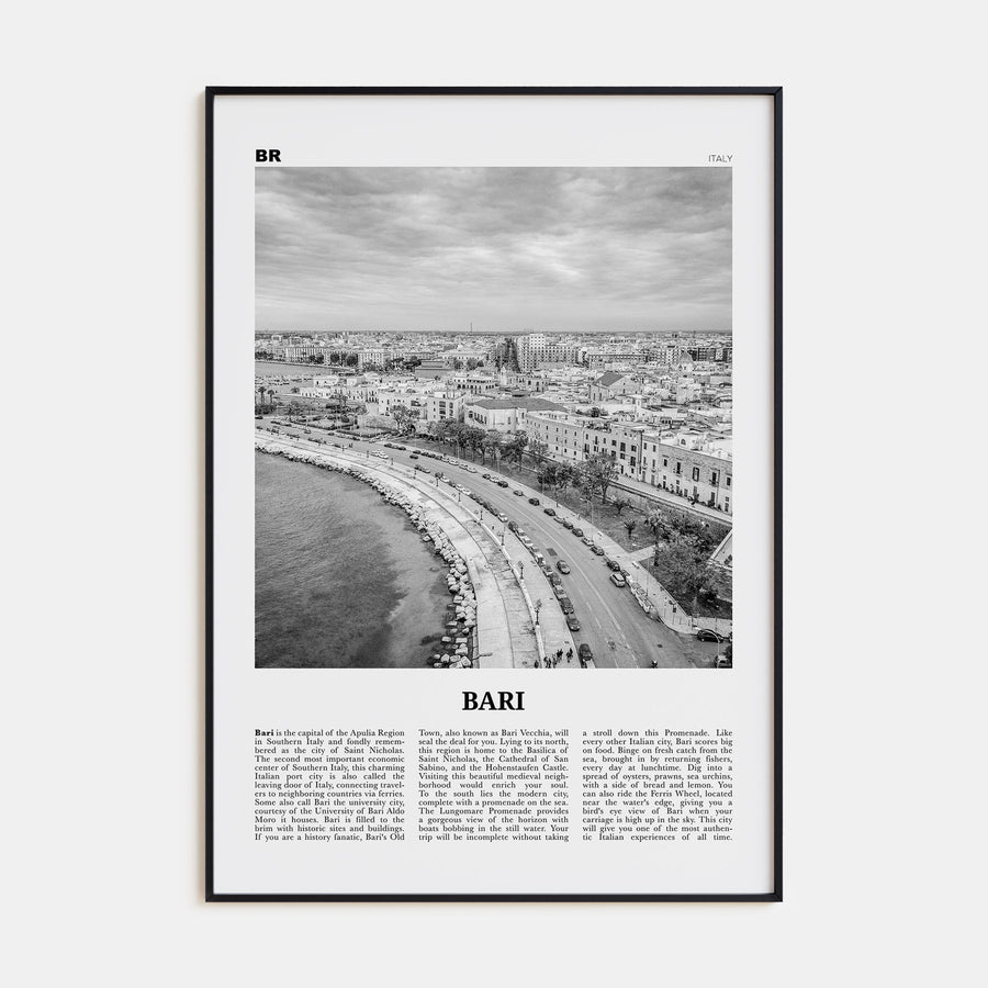 Bari Travel B&W Poster