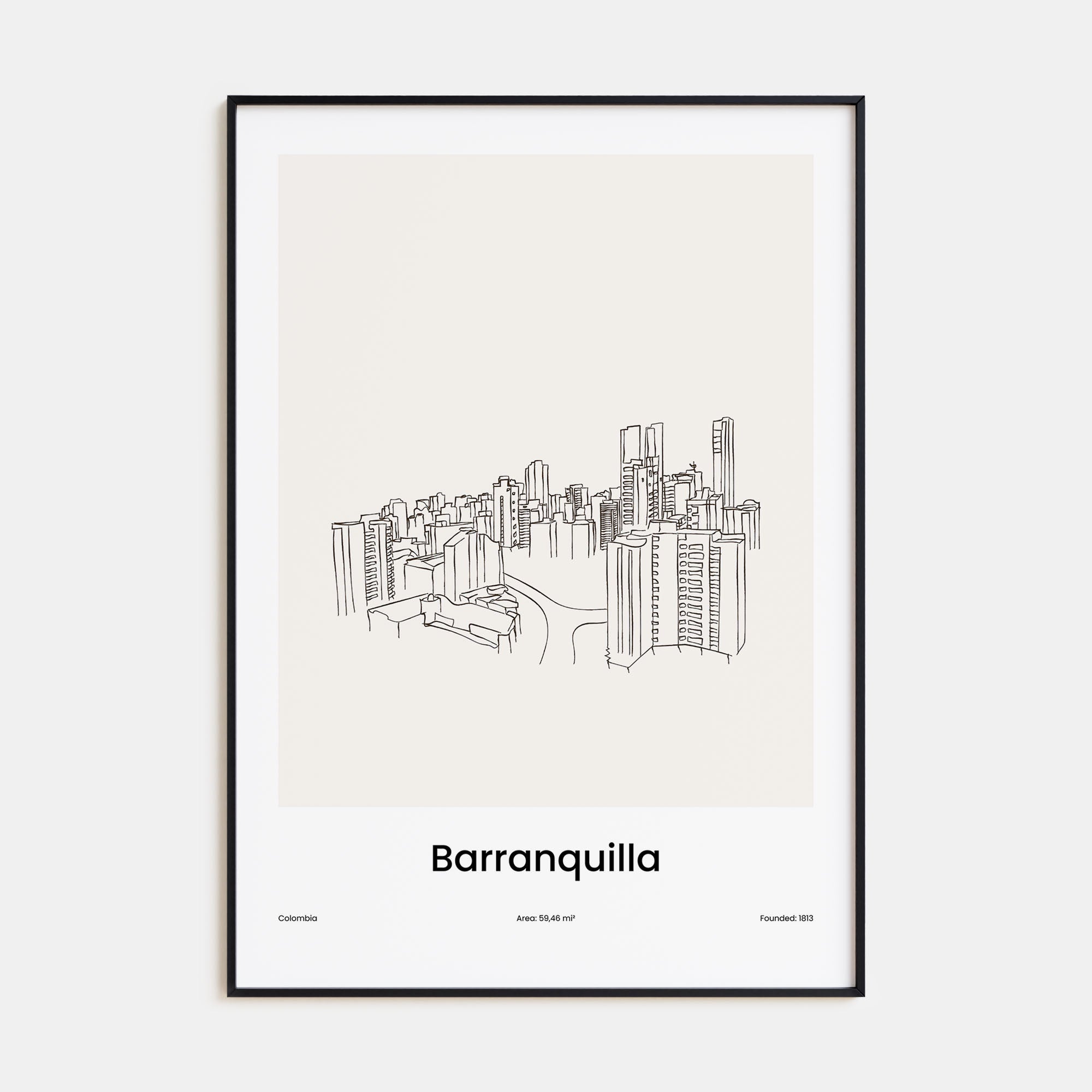 Barranquilla Drawn Poster