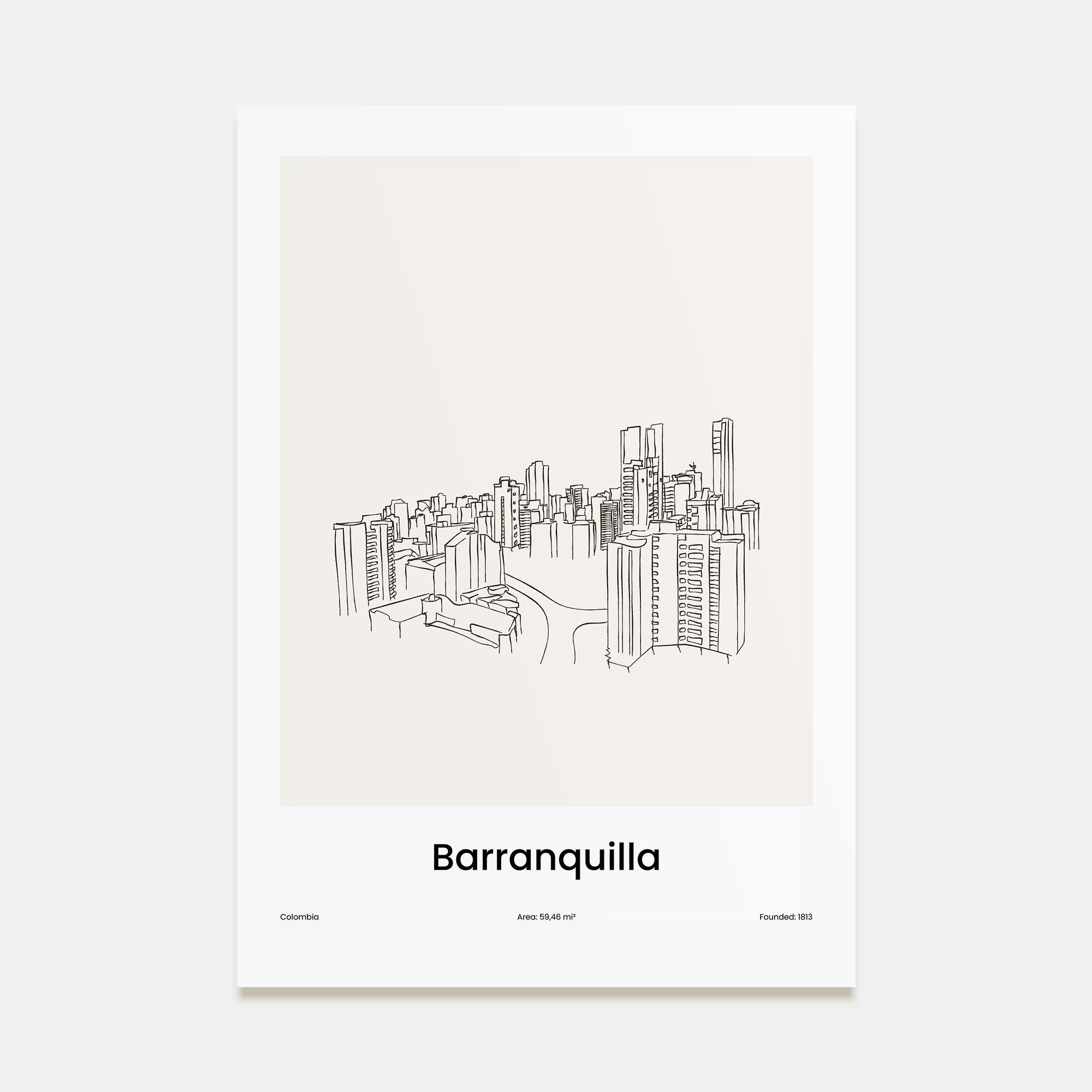 Barranquilla Drawn Poster