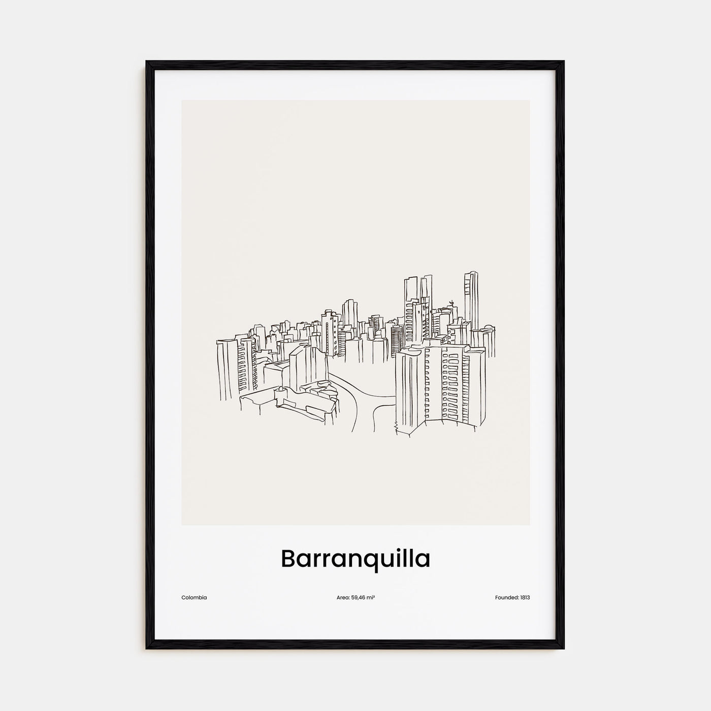 Barranquilla Drawn Poster