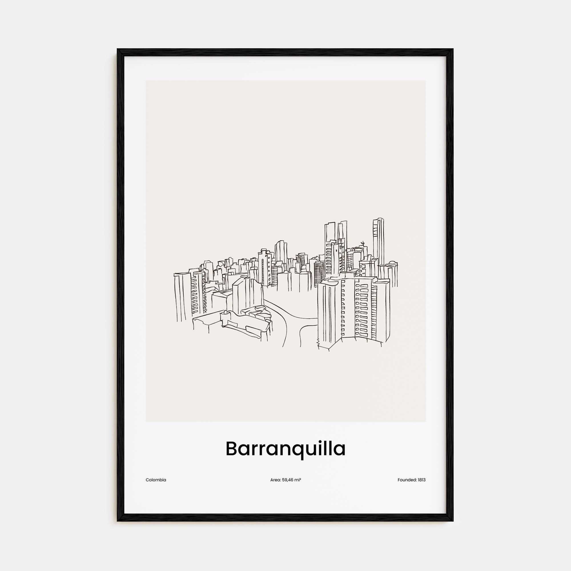 Barranquilla Drawn Poster