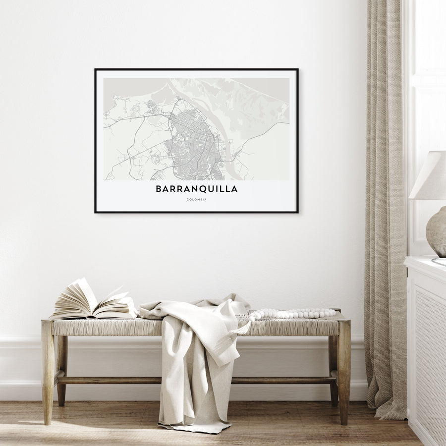 Barranquilla Map Landscape Poster