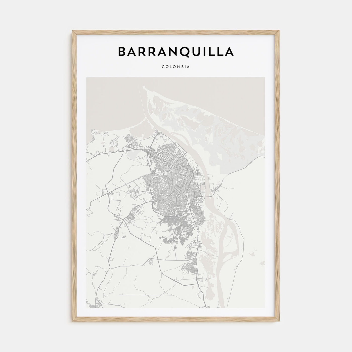 Barranquilla Map Portrait Poster