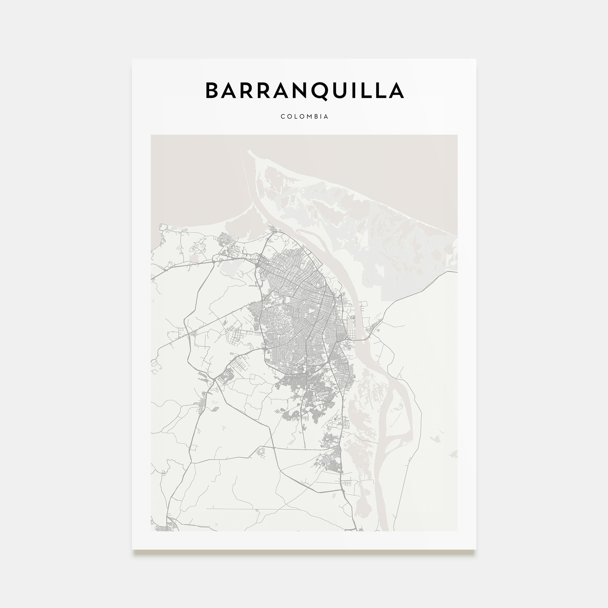 Barranquilla Map Portrait Poster
