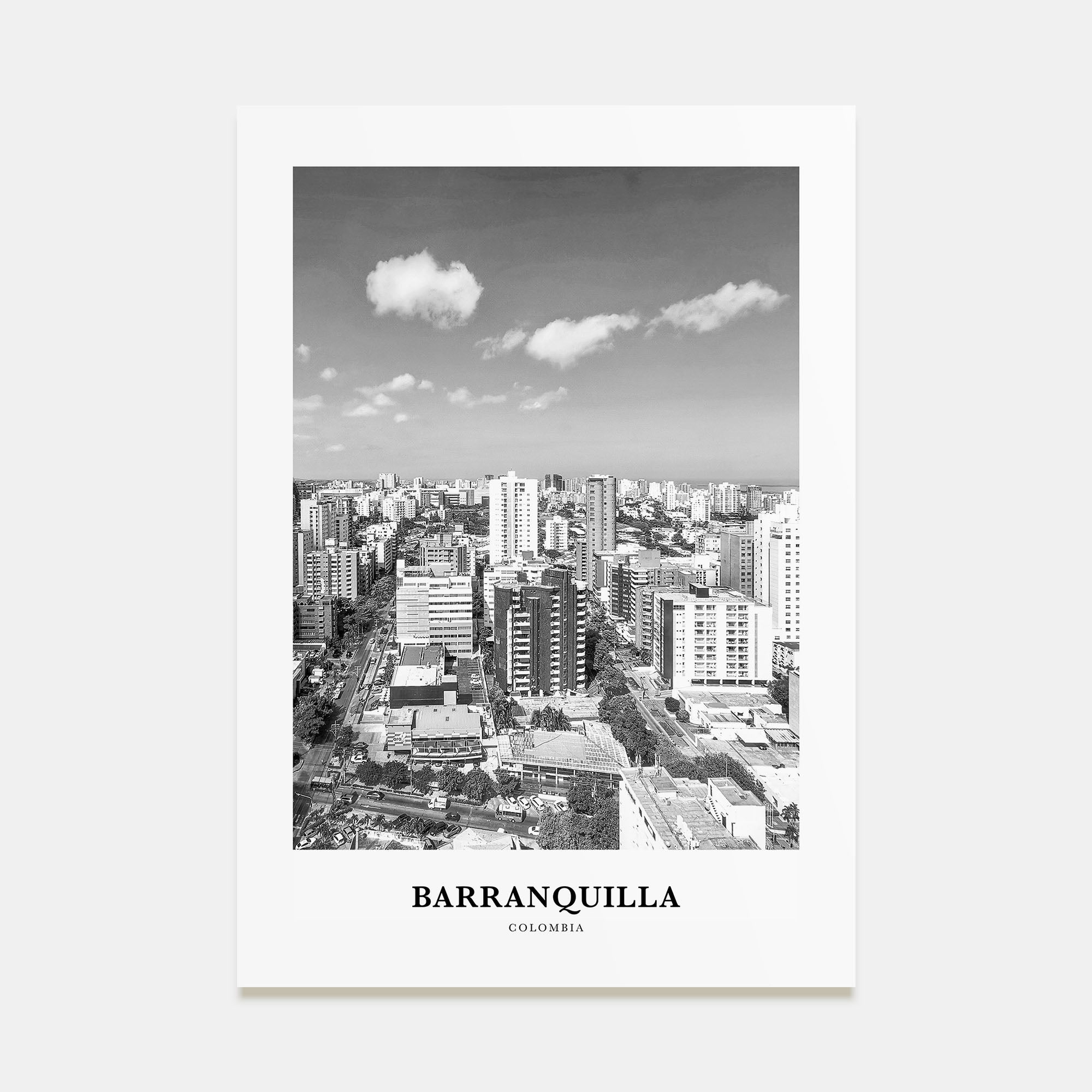 Barranquilla Portrait B&W Poster