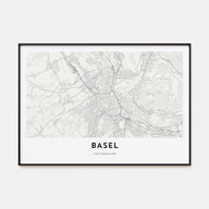 Basel Map Landscape Poster