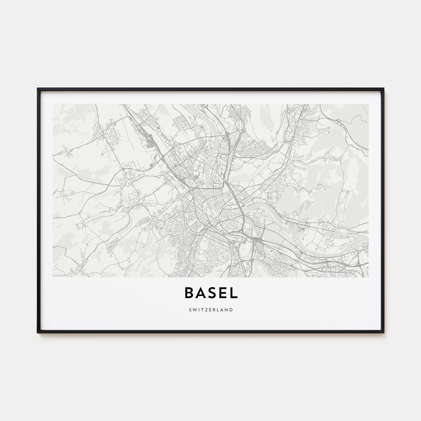 Basel Map Landscape Poster