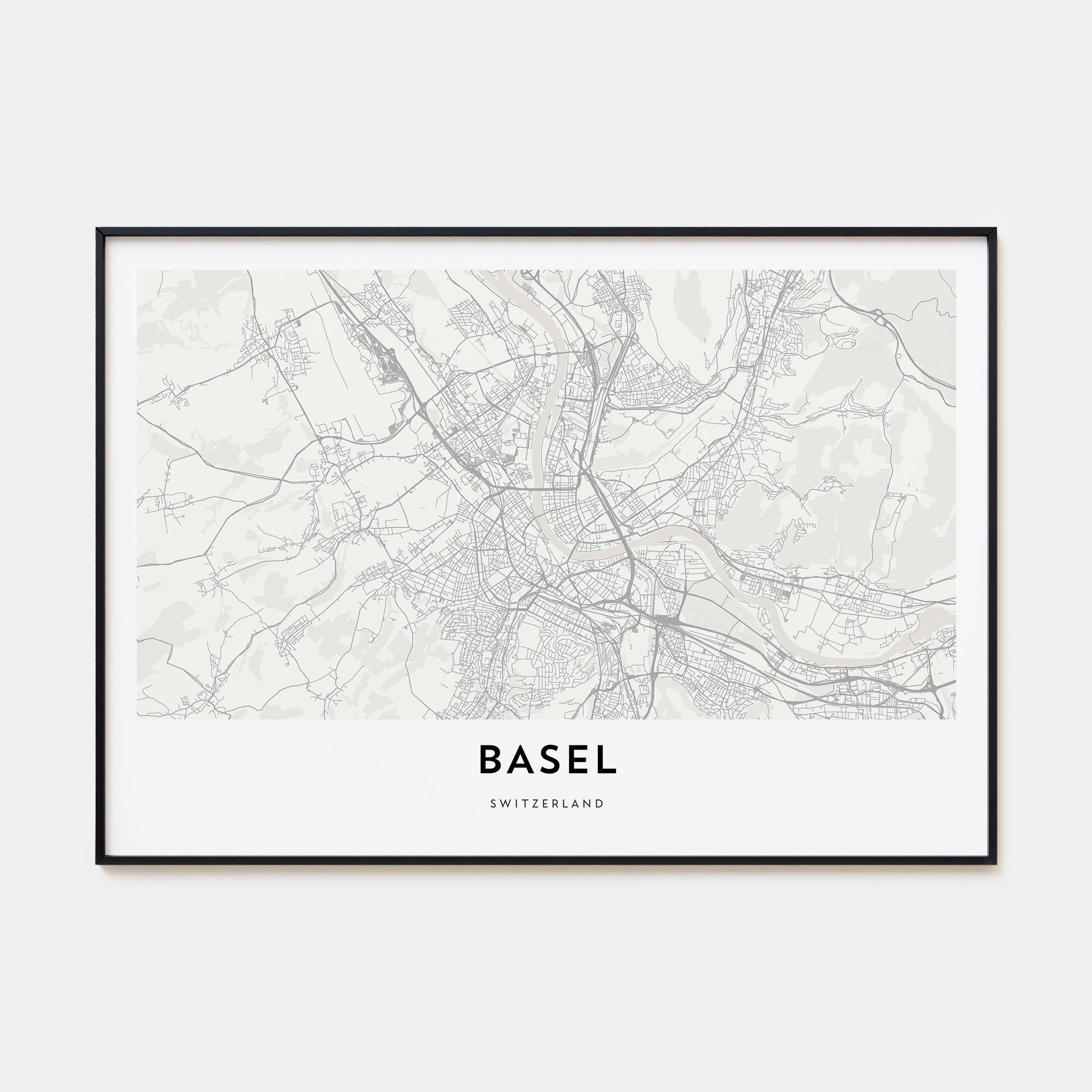 Basel Map Landscape Poster