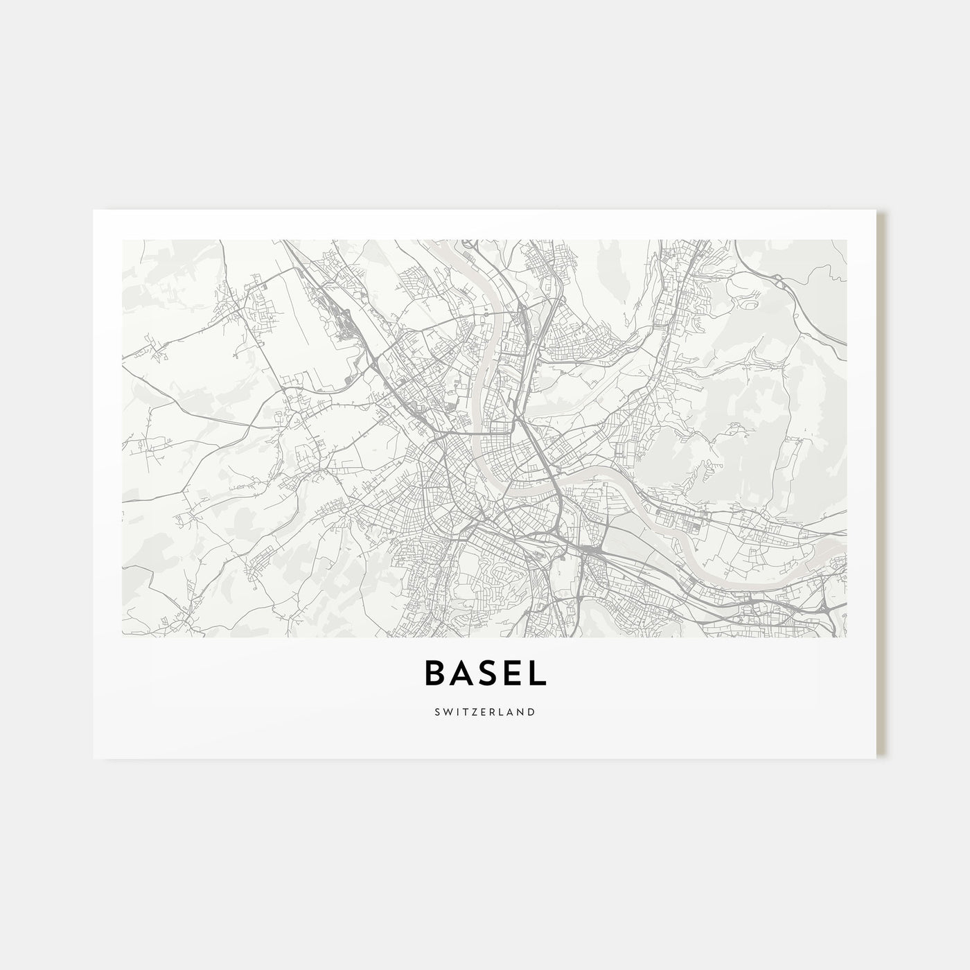Basel Map Landscape Poster