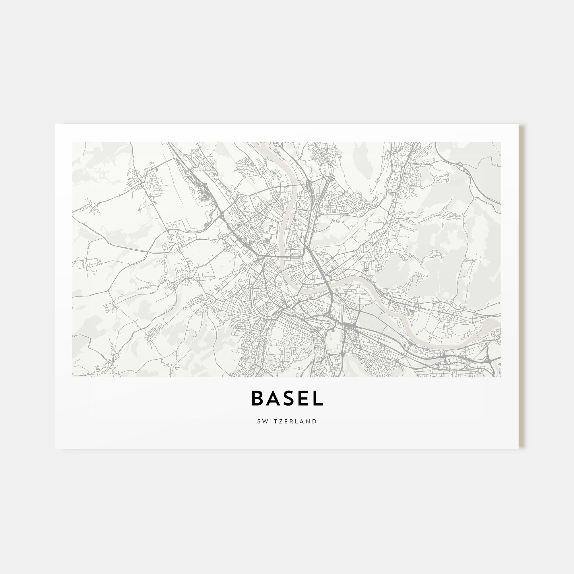 Basel Map Landscape Poster