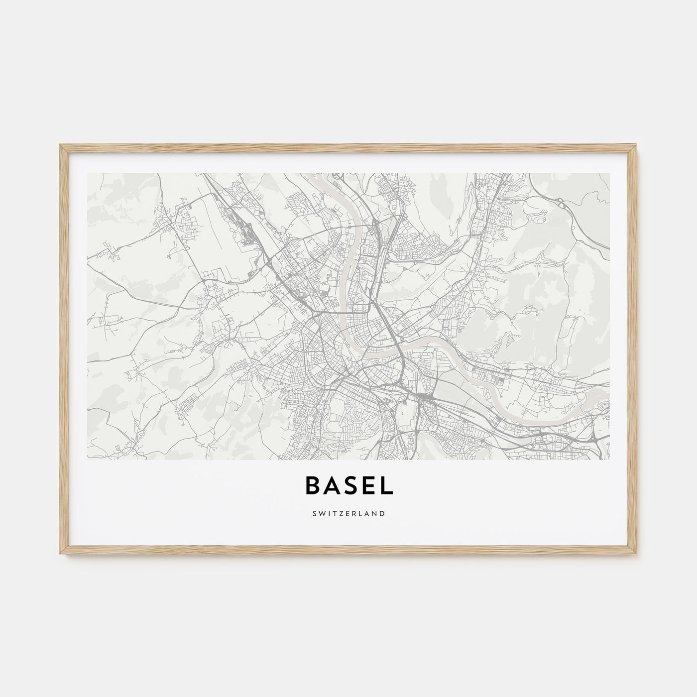 Basel Map Landscape Poster
