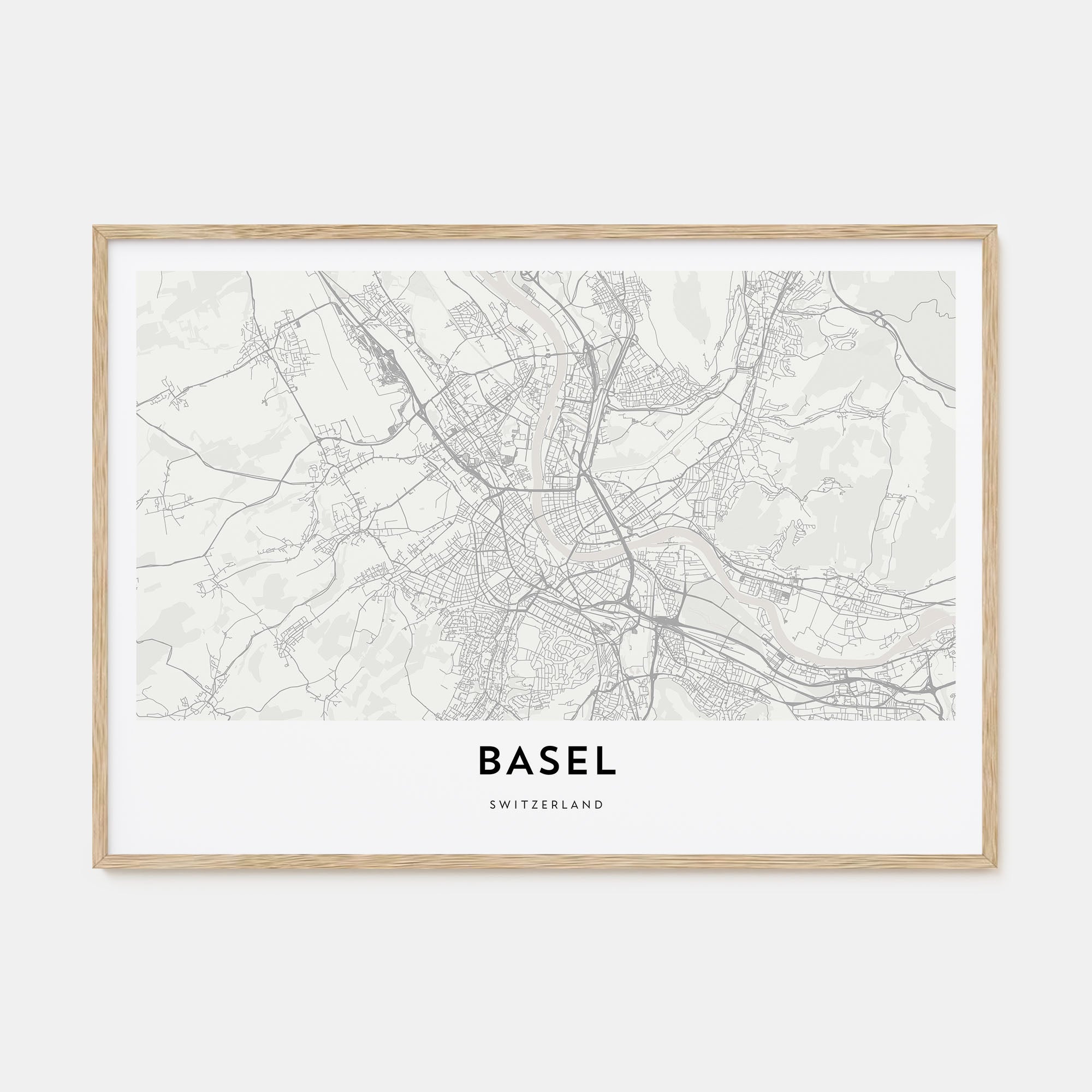 Basel Map Landscape Poster