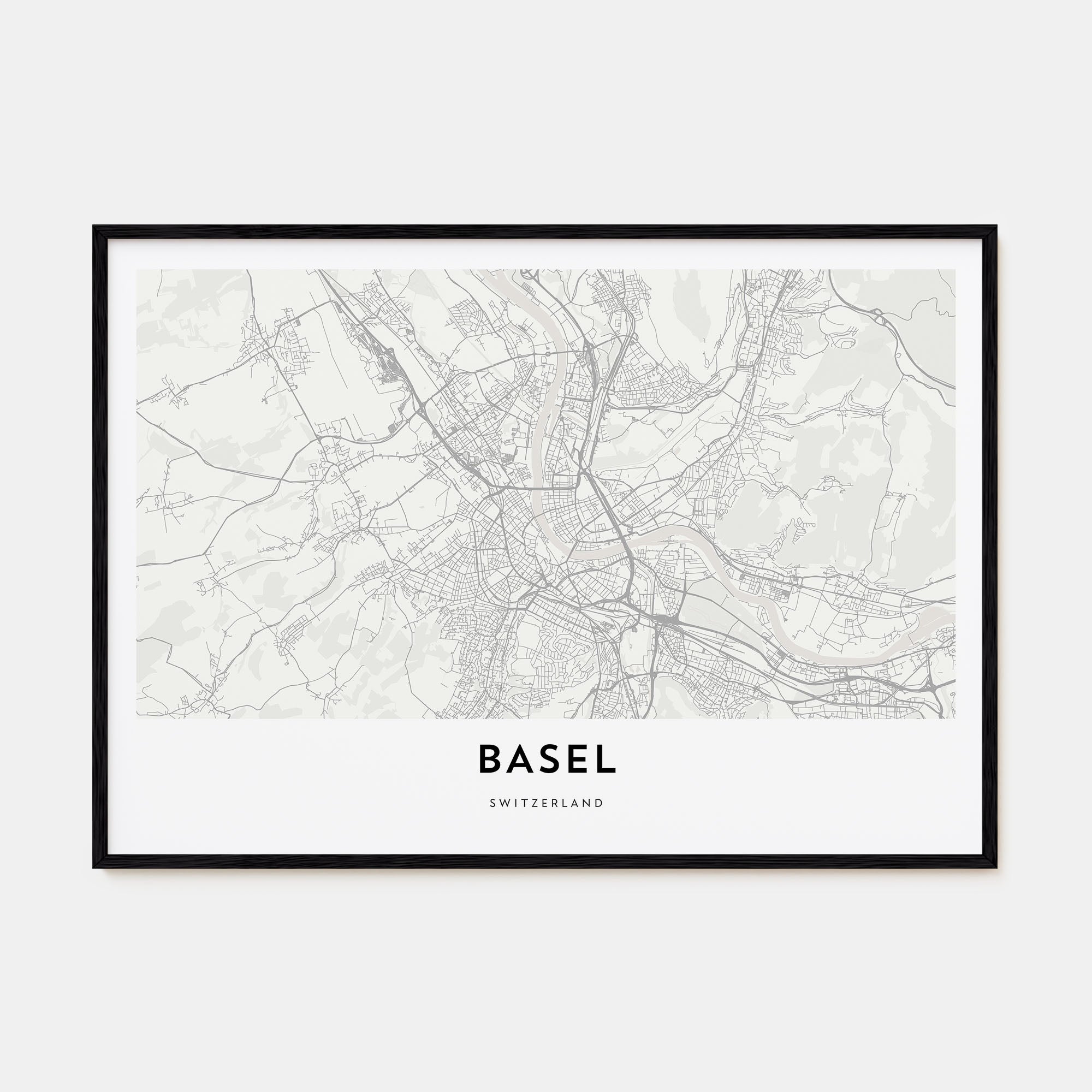 Basel Map Landscape Poster