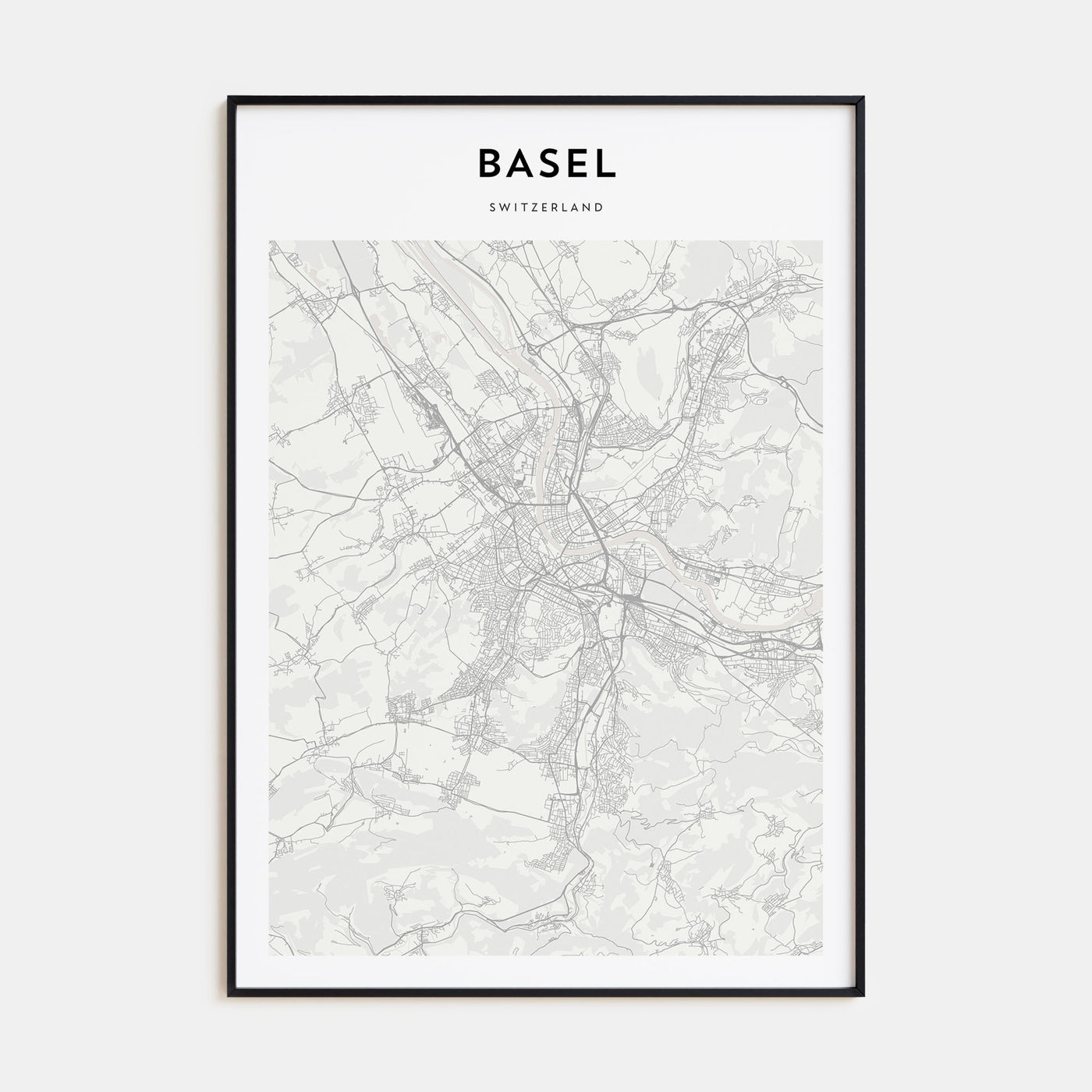 Basel Map Portrait Poster