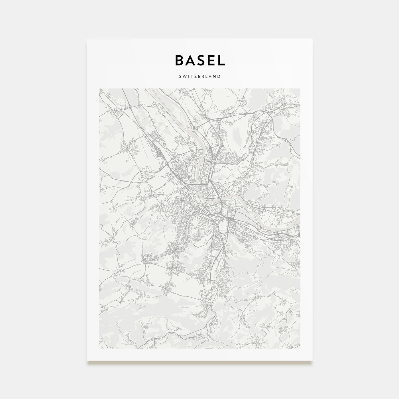 Basel Map Portrait Poster