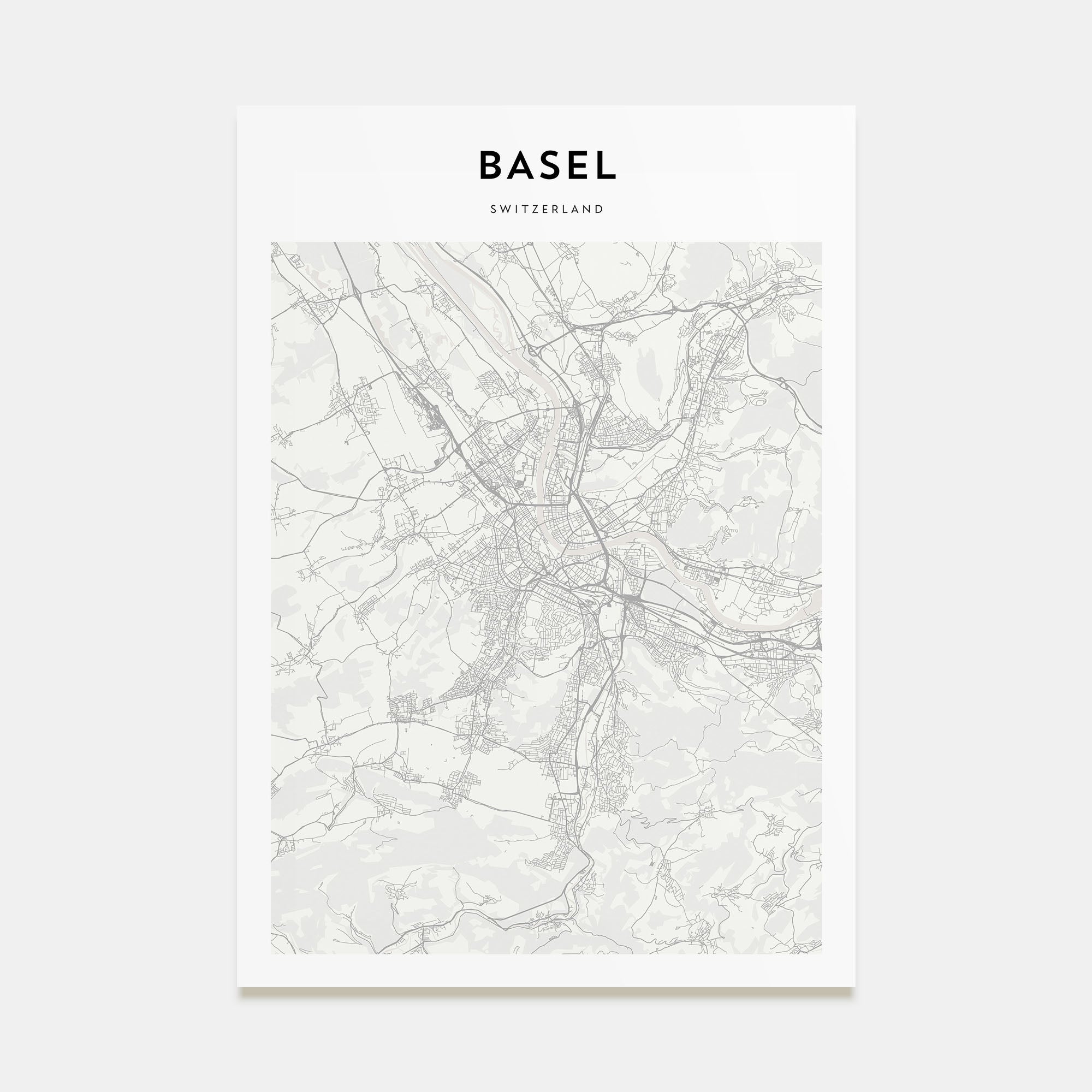 Basel Map Portrait Poster