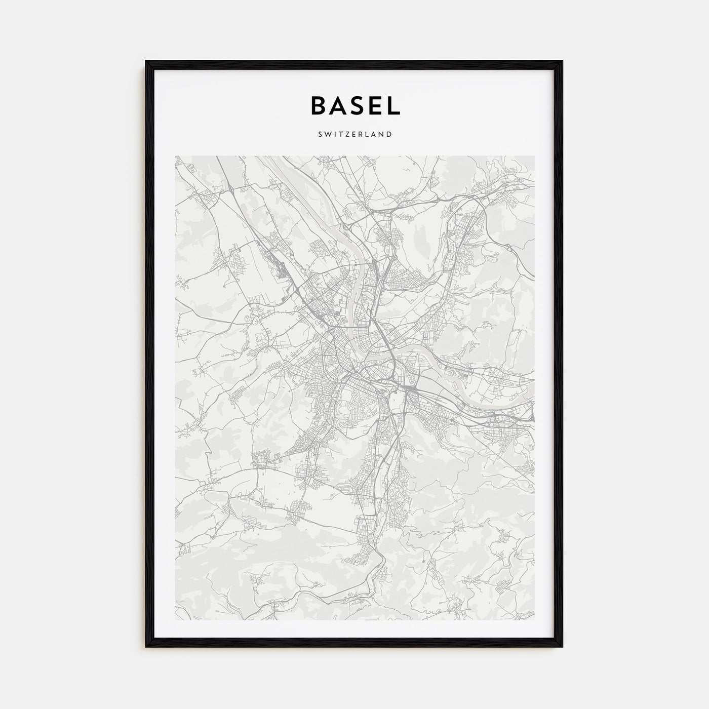 Basel Map Portrait Poster