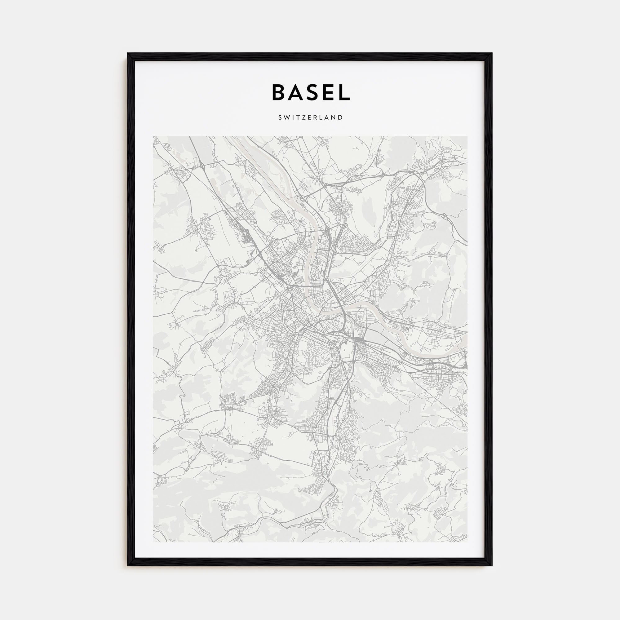Basel Map Portrait Poster