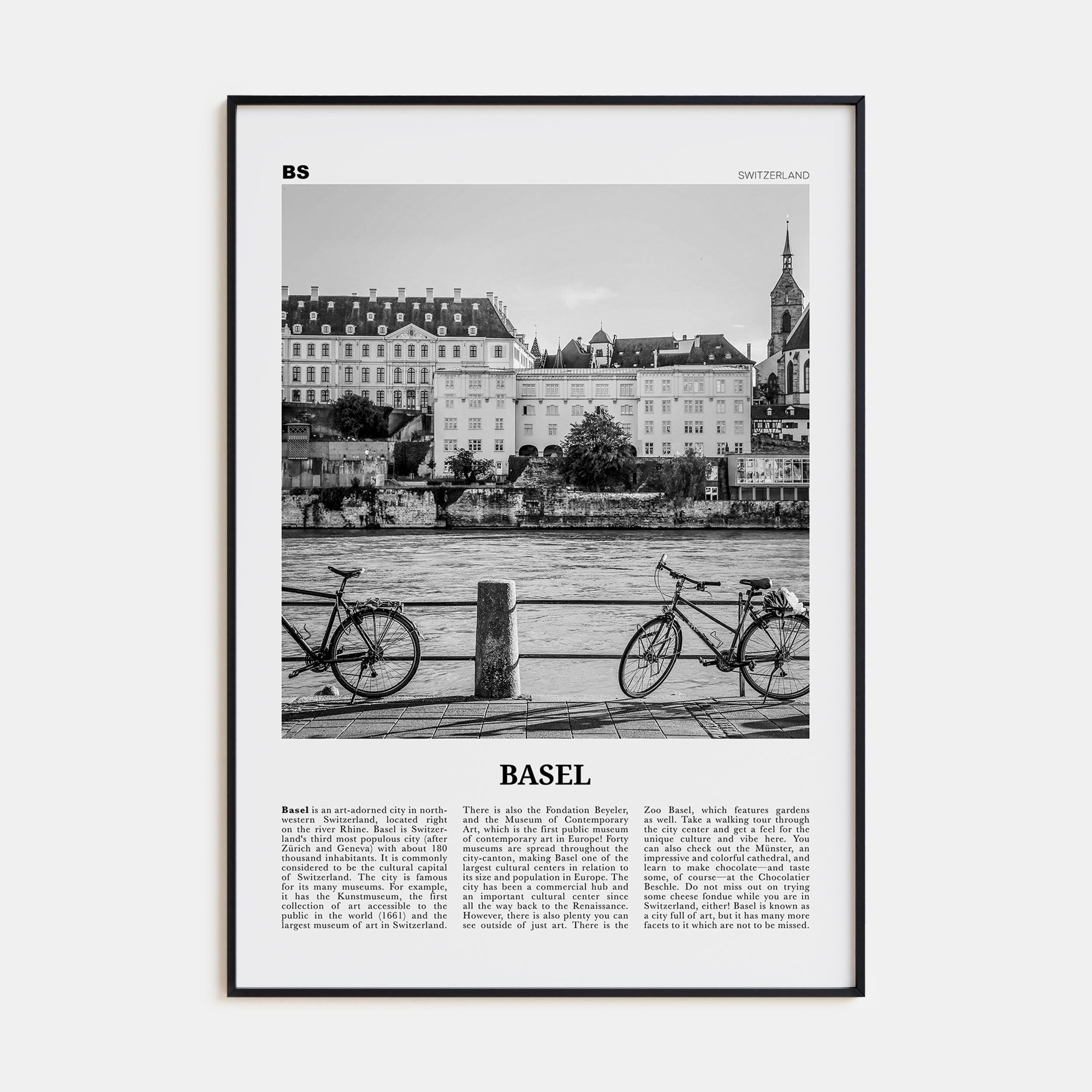Basel Travel B&W No 1 Poster