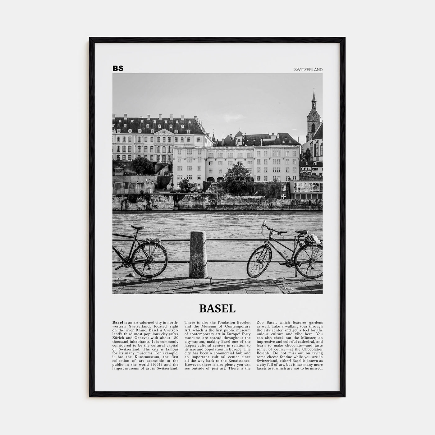 Basel Travel B&W No 1 Poster