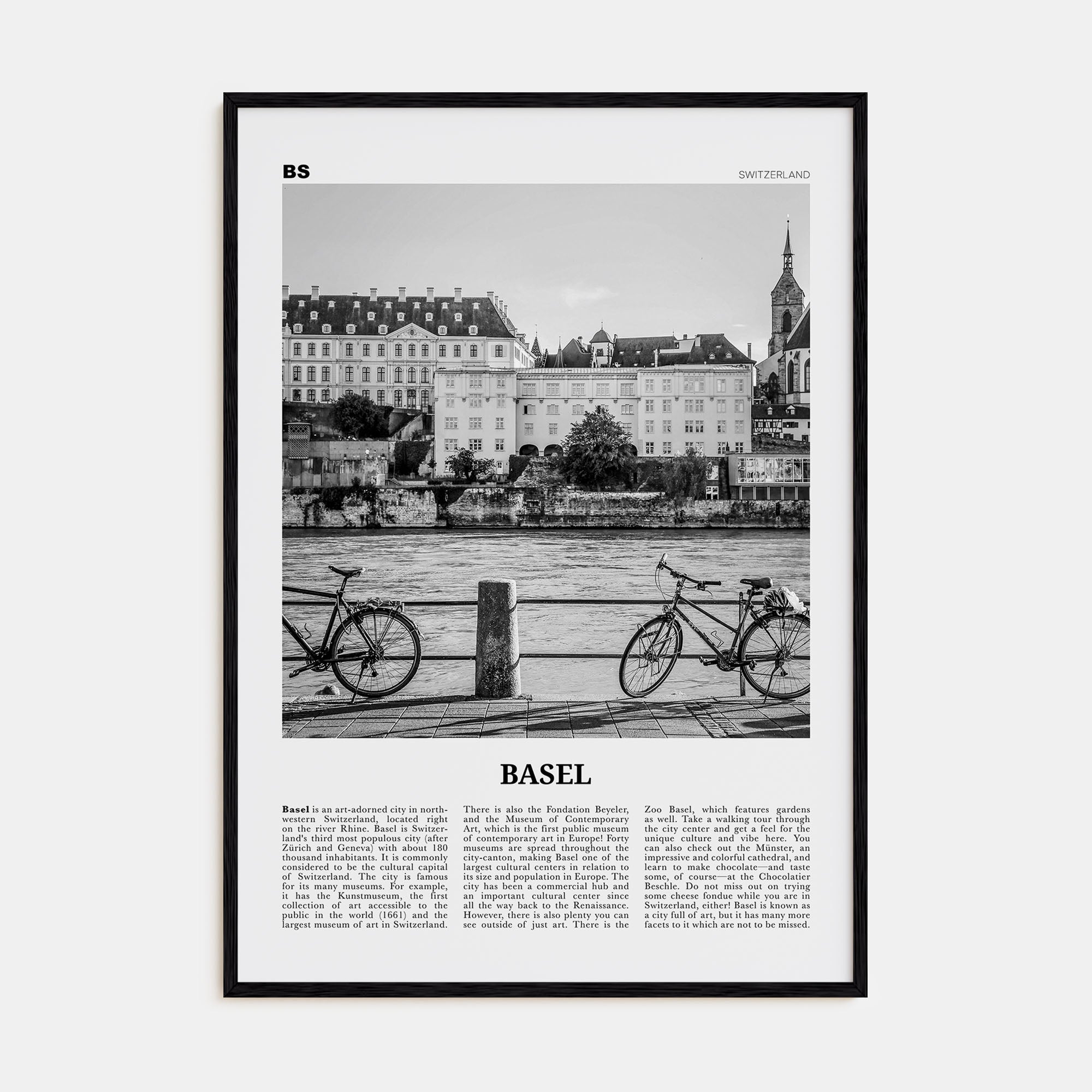 Basel Travel B&W No 1 Poster