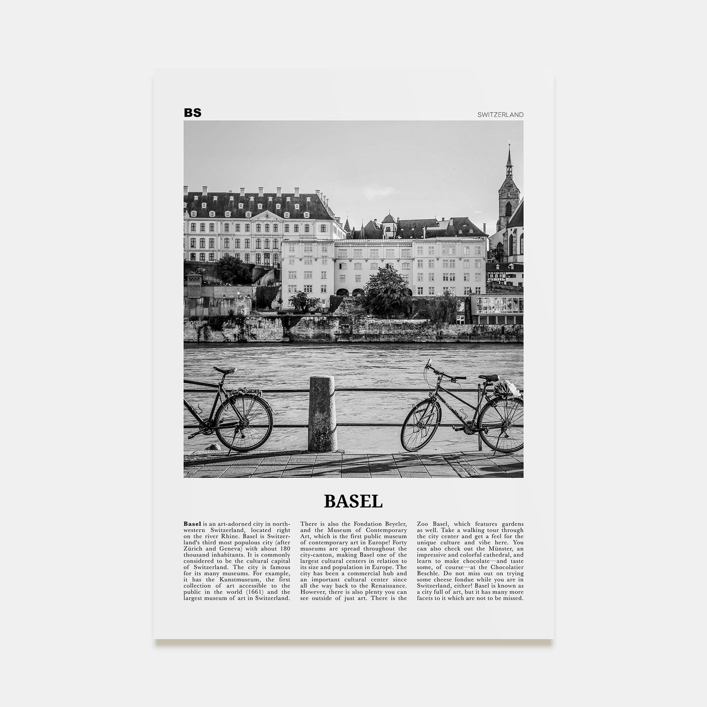 Basel Travel B&W No 1 Poster