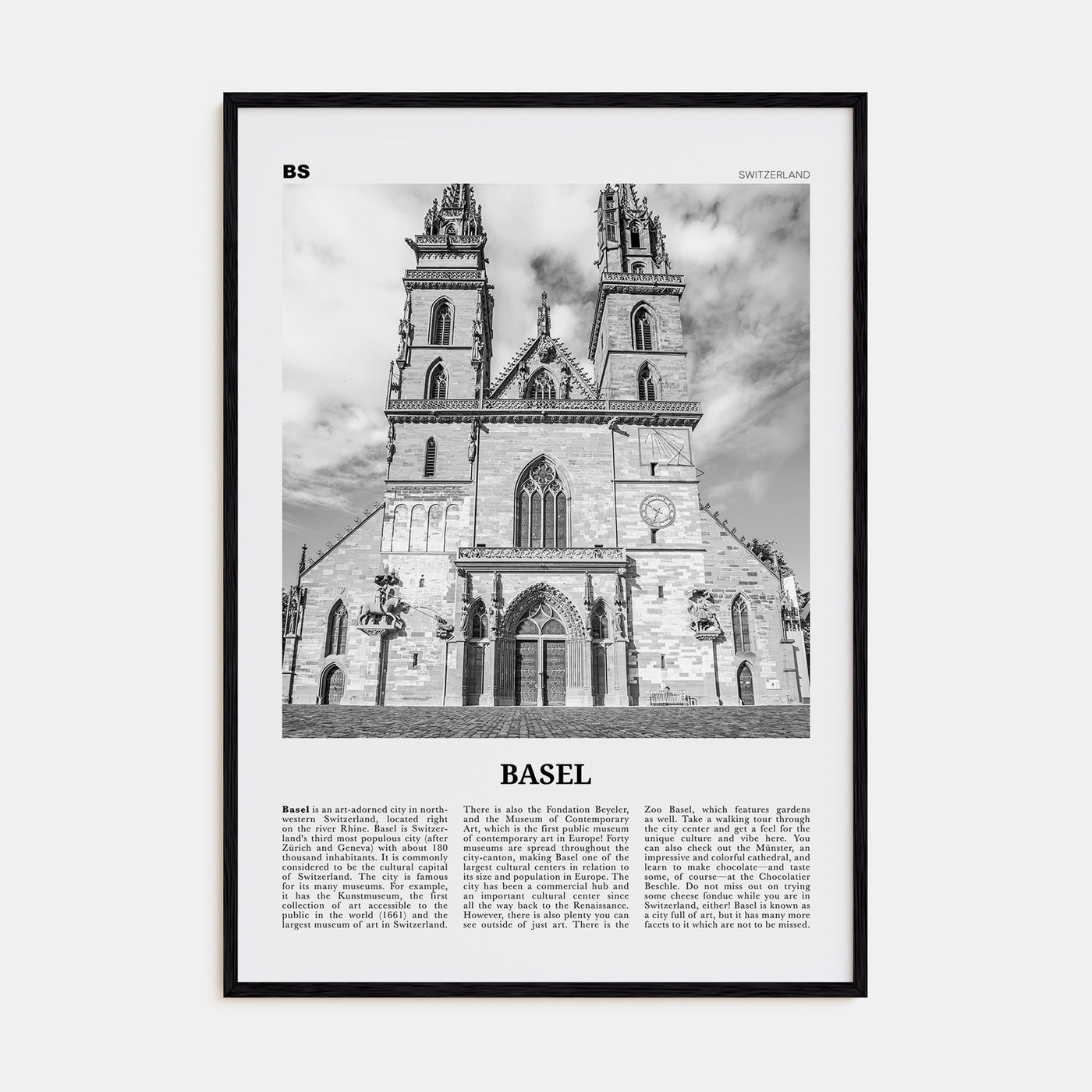 Basel Travel B&W No 2 Poster