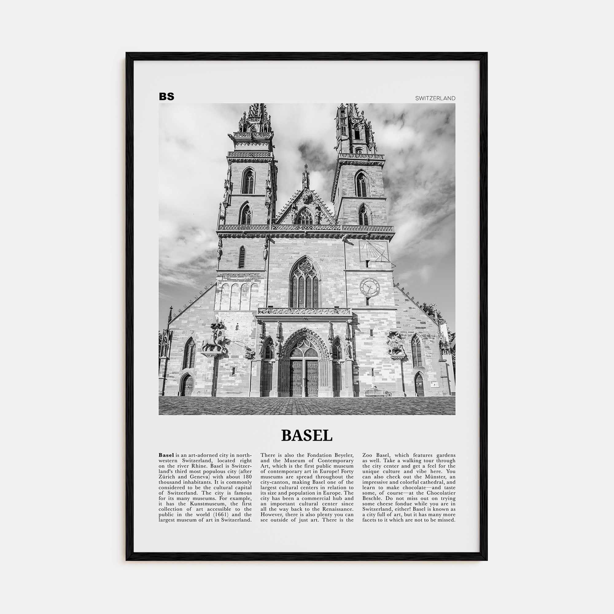 Basel Travel B&W No 2 Poster