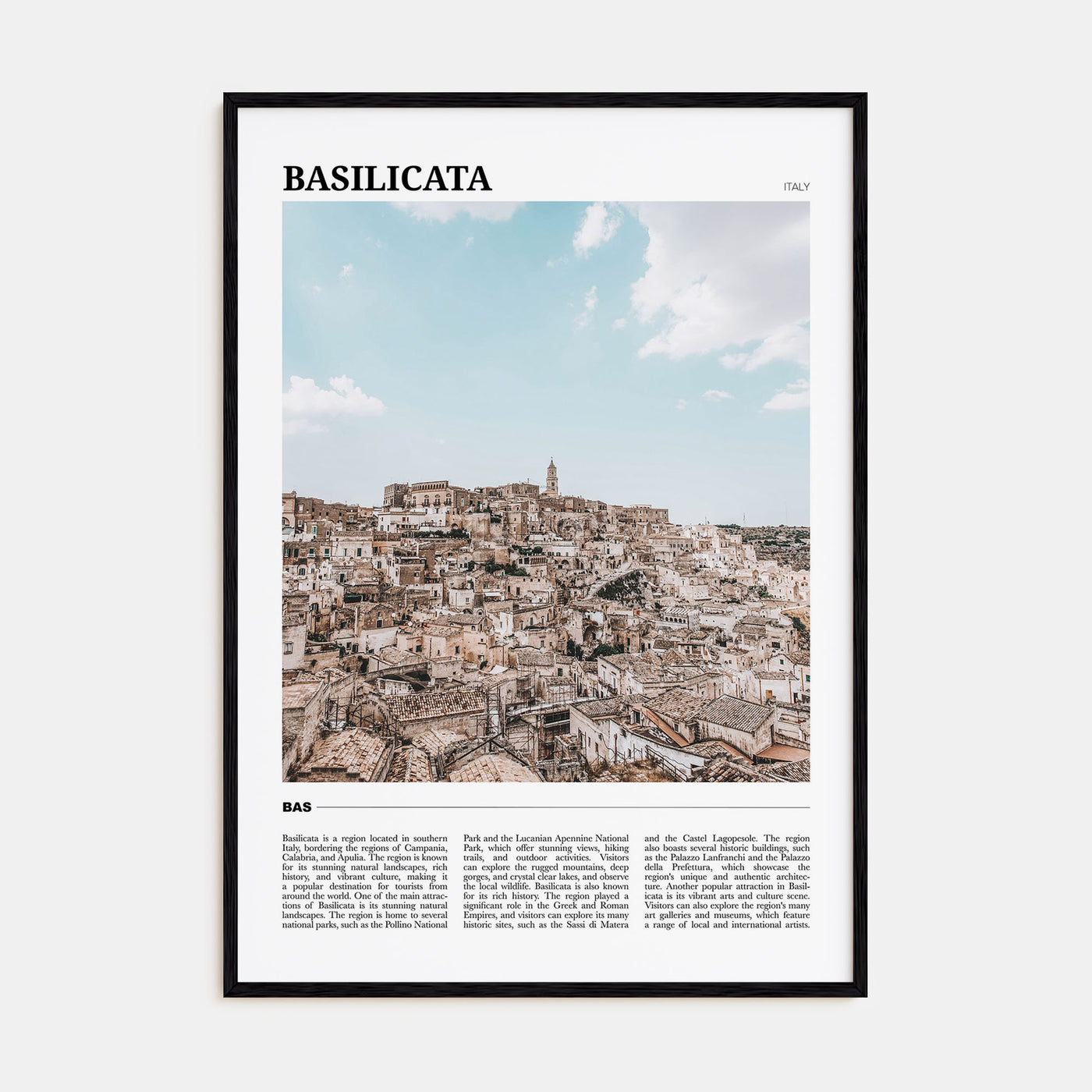Basilicata Travel Color Poster