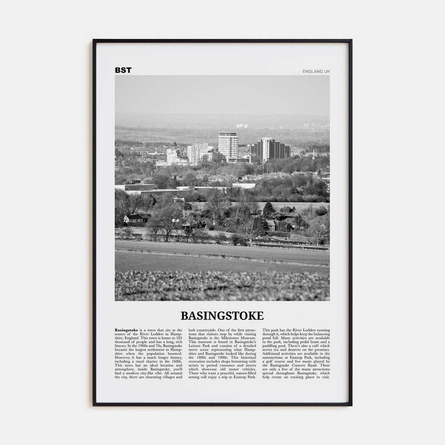 Basingstoke Travel B&W Poster