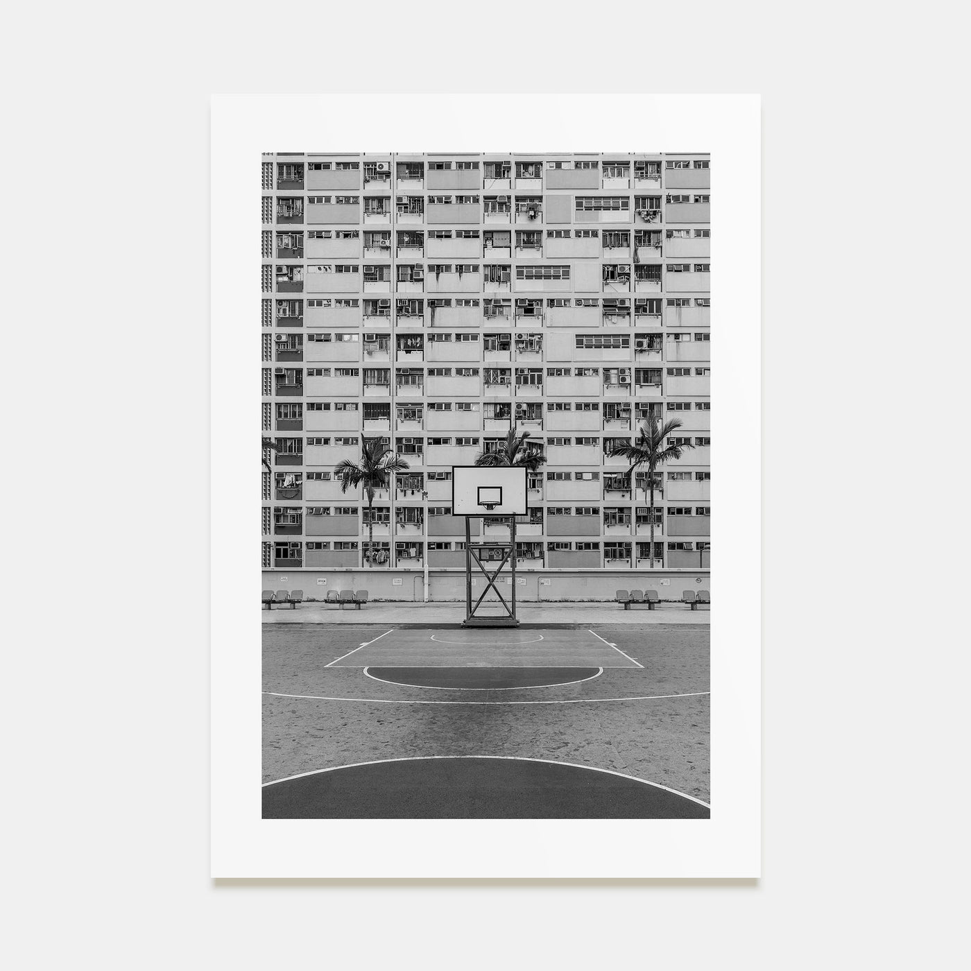 Basketball Court Photo B&W No 1 Poster