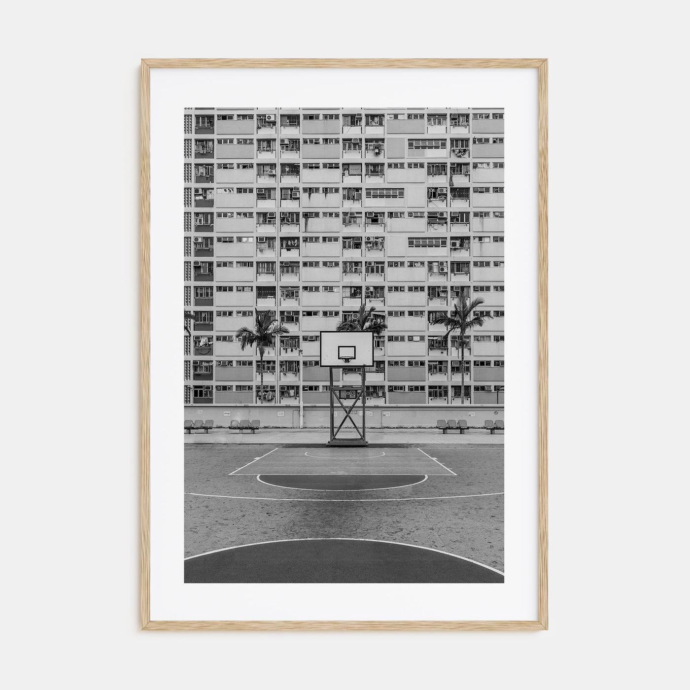 Basketball Court Photo B&W No 1 Poster